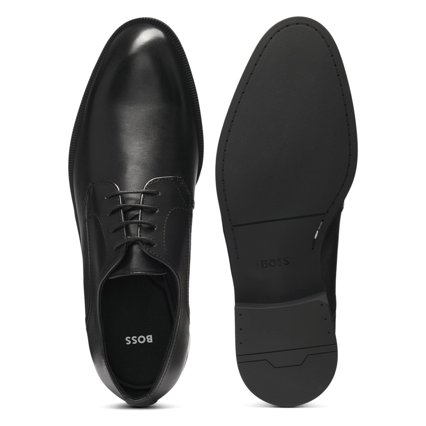 Chaussures de villes à lacets en cuir BOSS Noir