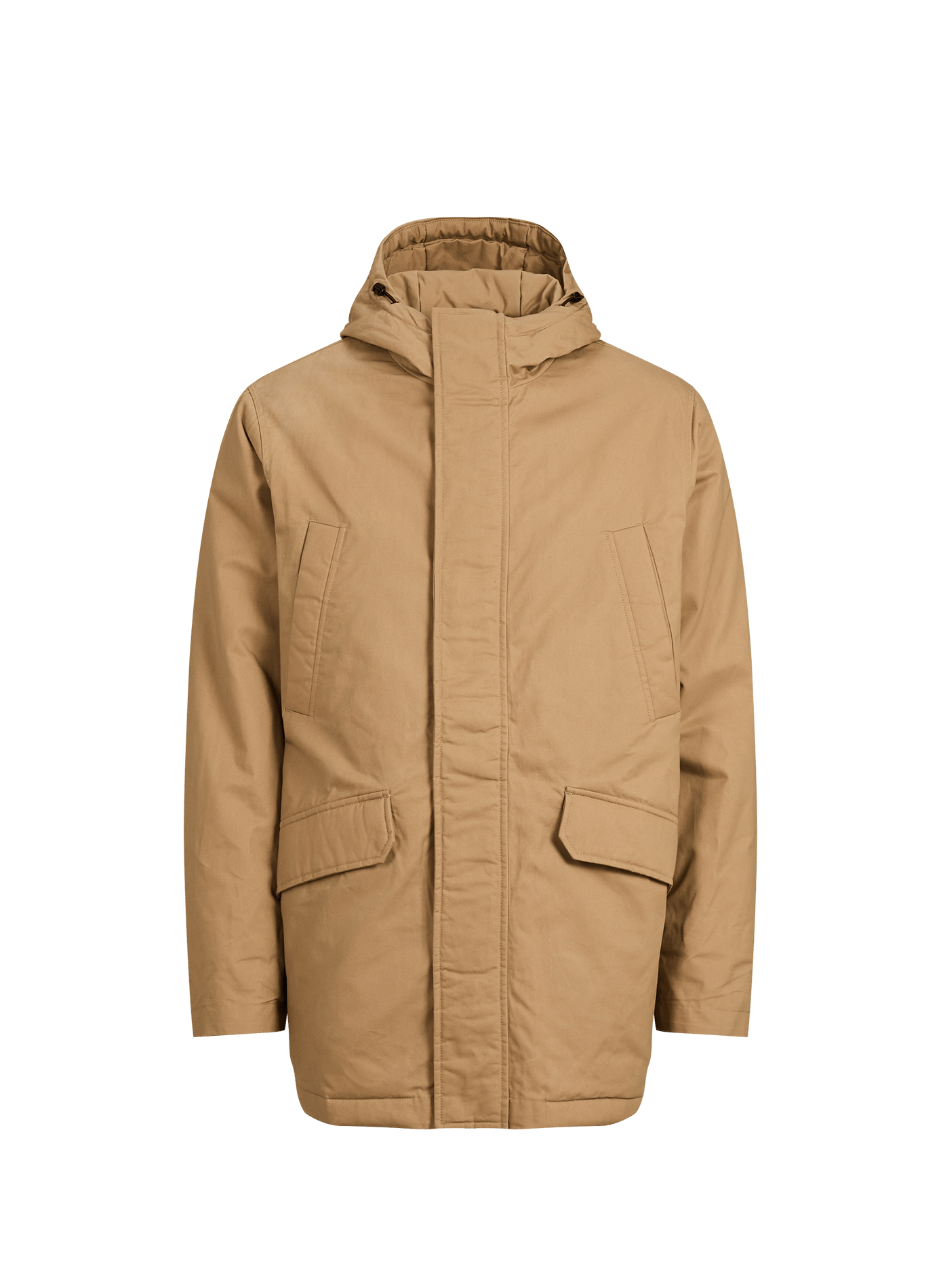 Parka mi-longue à capuche en coton AU PRINTEMPS PARIS Beige