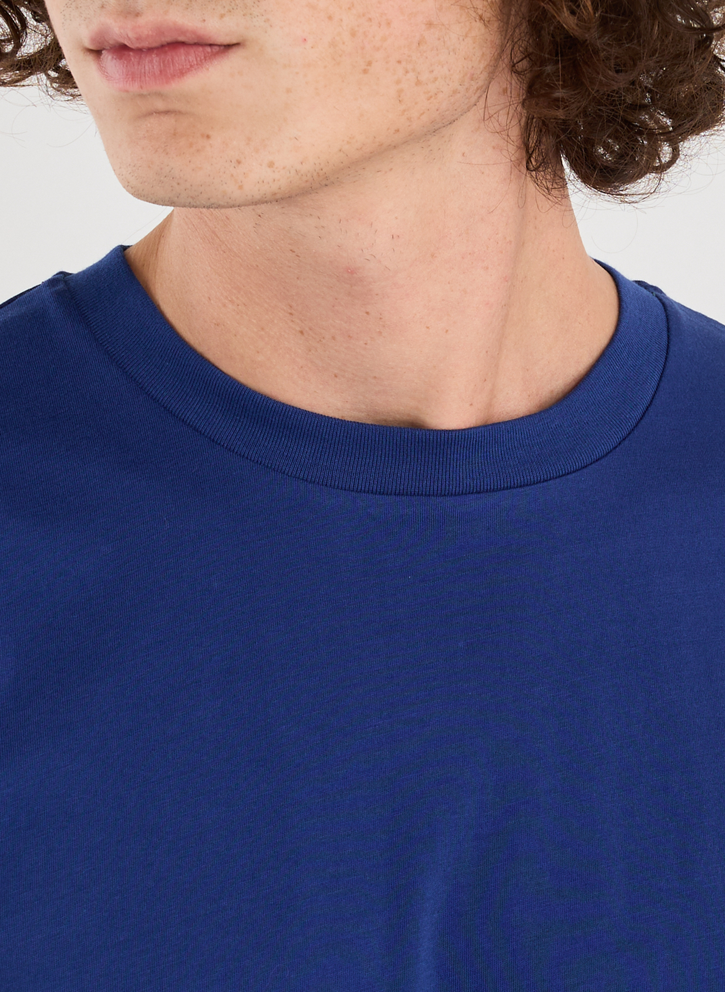 T-shirt met ronde hals van biologisch katoen AU PRINTEMPS PARIS Blauw