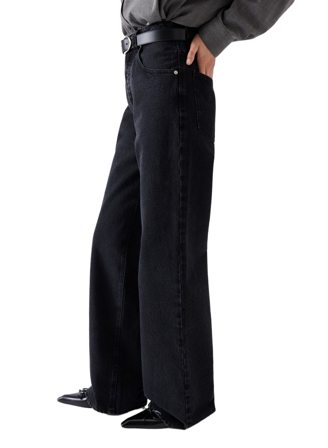Wide Leg Denim Jeans | Black JACQUEMUS Women