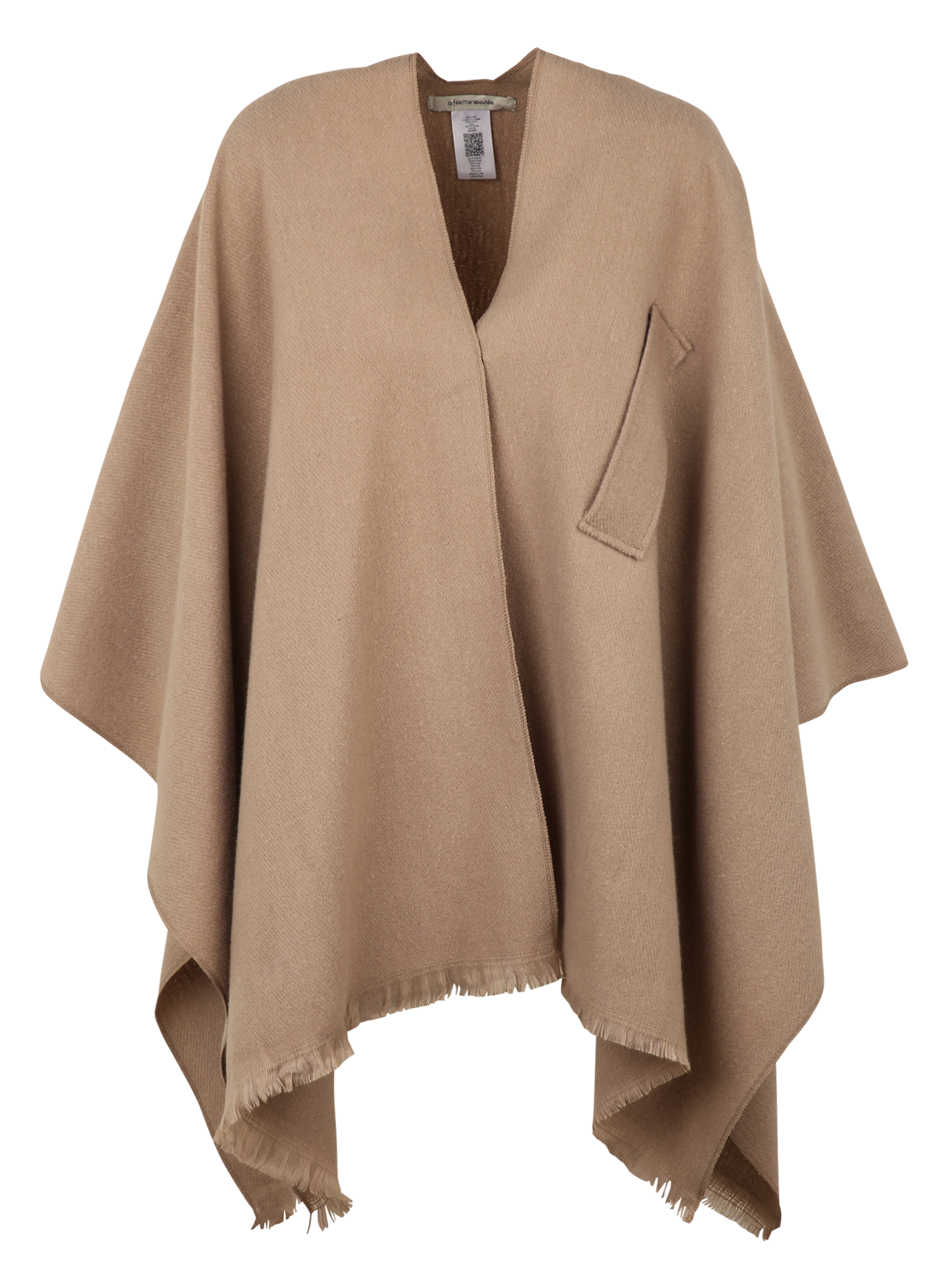 Ruime poncho met franjes LA FEE MARABOUTEE Bruin