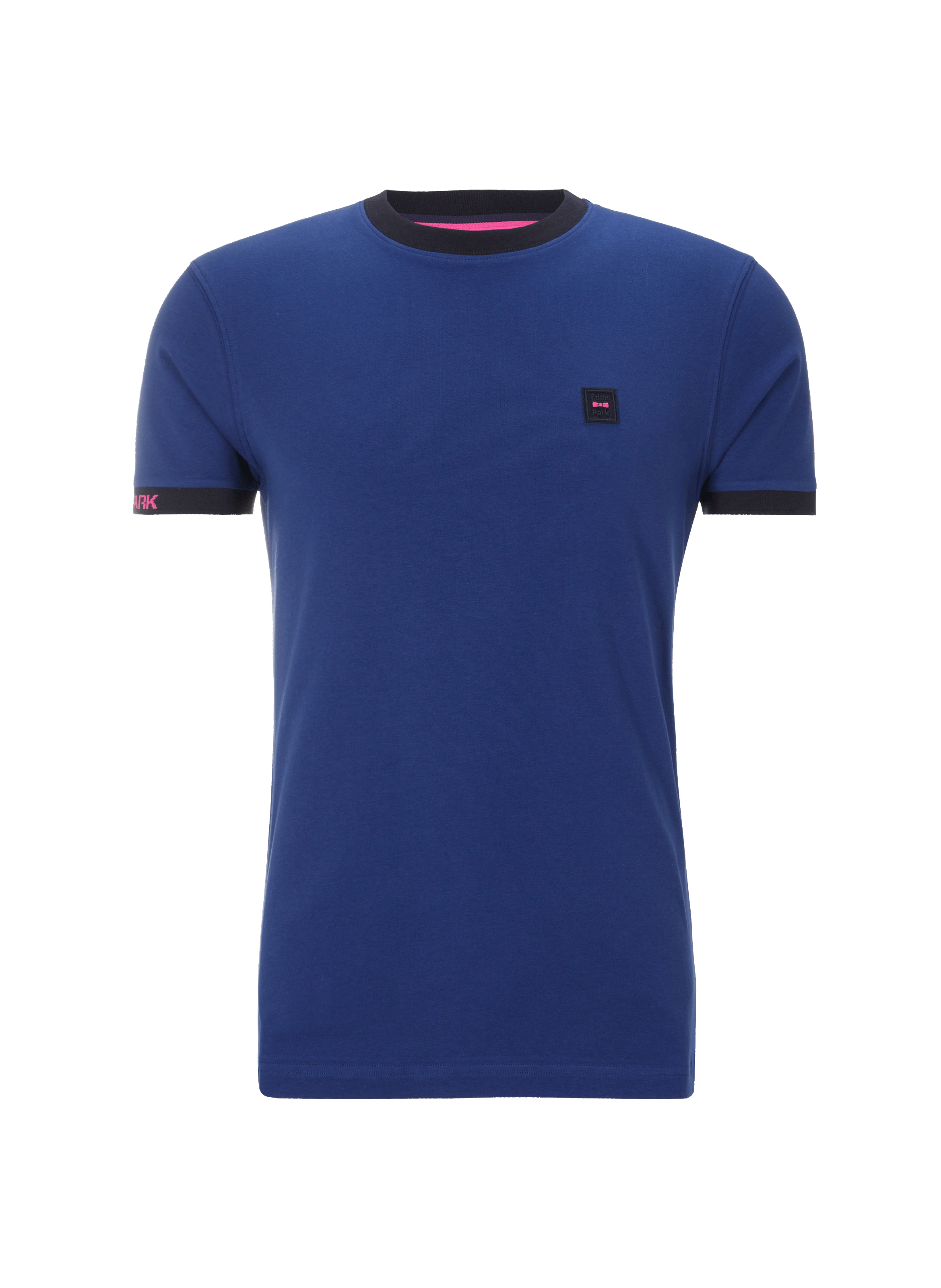 Aspect uniCoupe droiteCol rond côteléManches courtesLogo en gomme sur poitrine