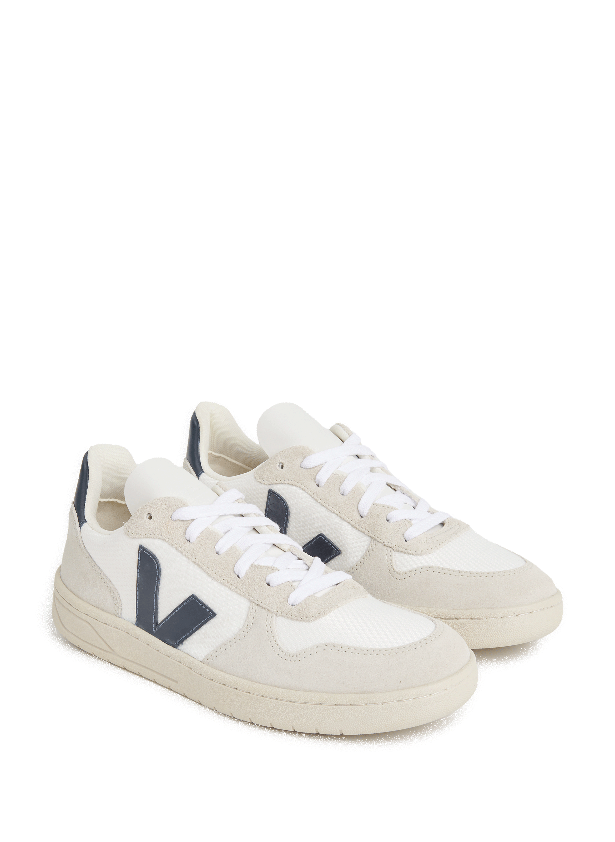 Baskets V-10 en cuir et suède