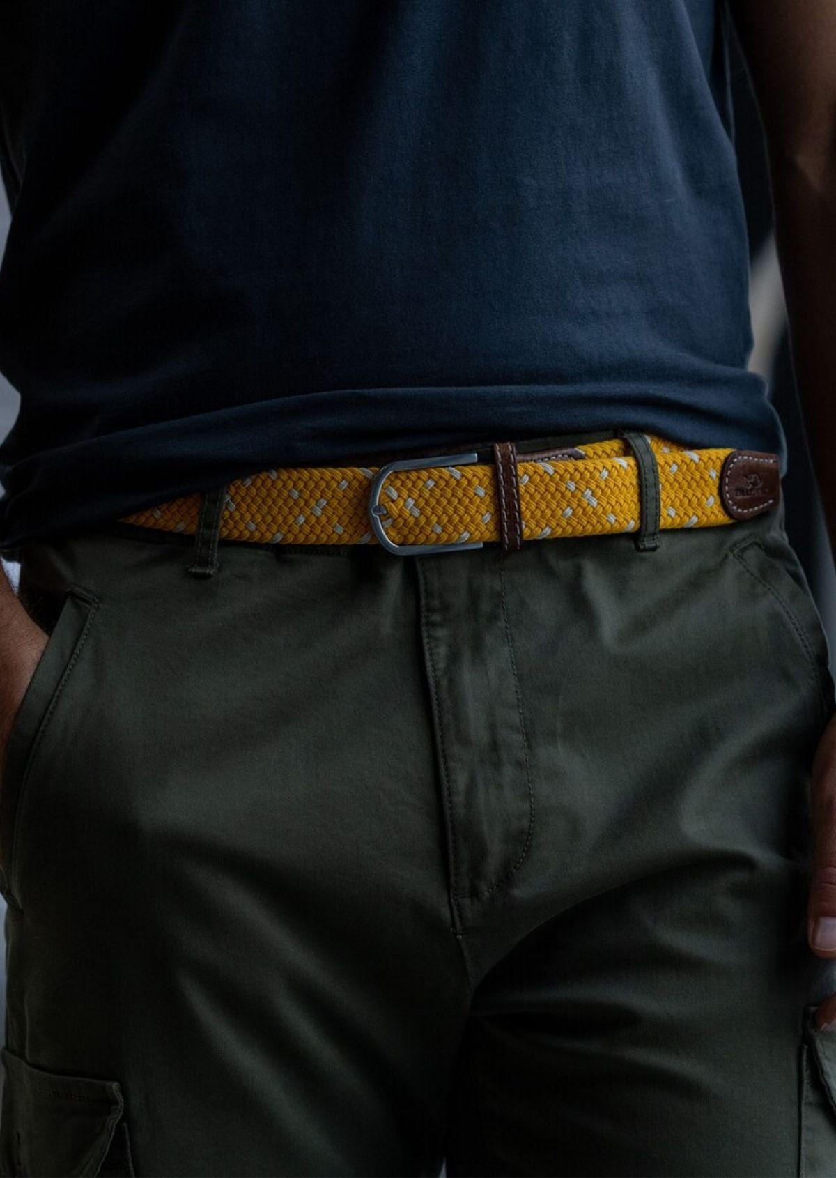 Ceinture tressée élastique multicolore BILLYBELT Jaune