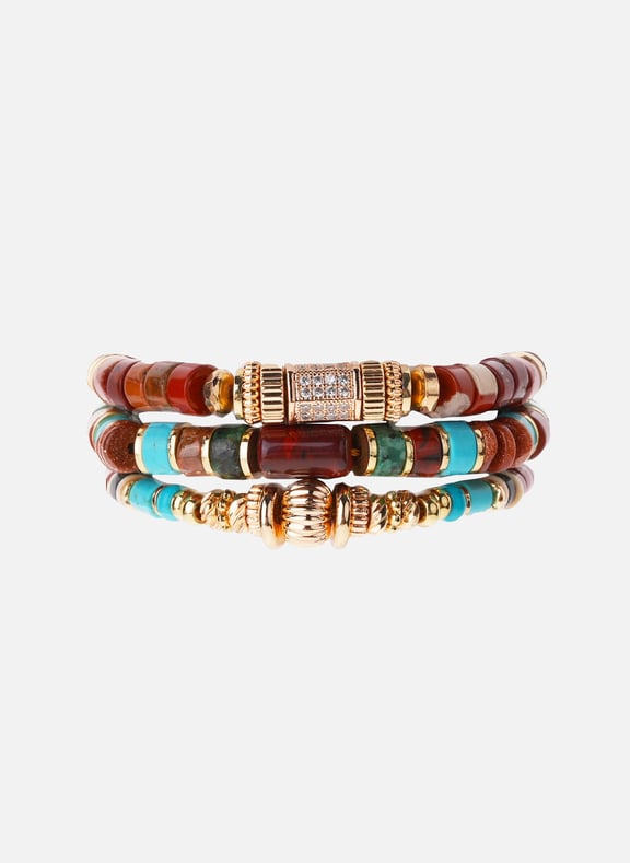 Bracelet ajustable multirang avec perles vadorada Rouge by HIPANEMA HIPANEMA Bracelet ajustable multirang avec perles vadorada Rouge
