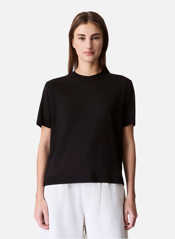 Turtleneck Lyocell T-shirt Black by CALVIN KLEIN CALVIN KLEIN Turtleneck Lyocell T-shirt Black