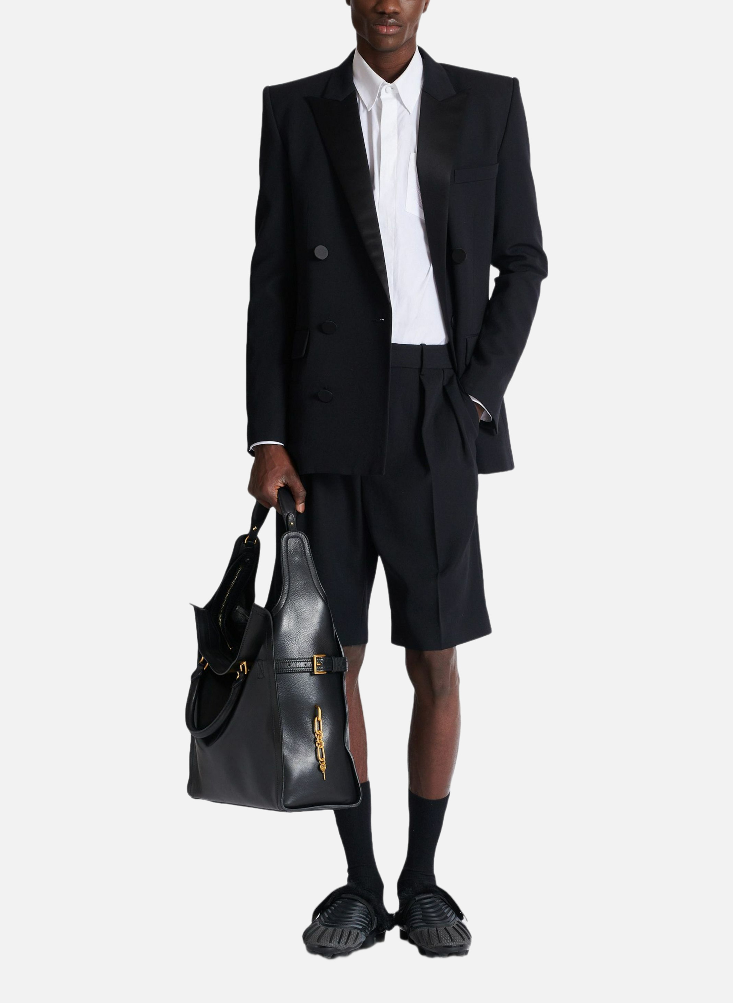 Chemise en popeline brodée balmain écusson BALMAIN Blanc