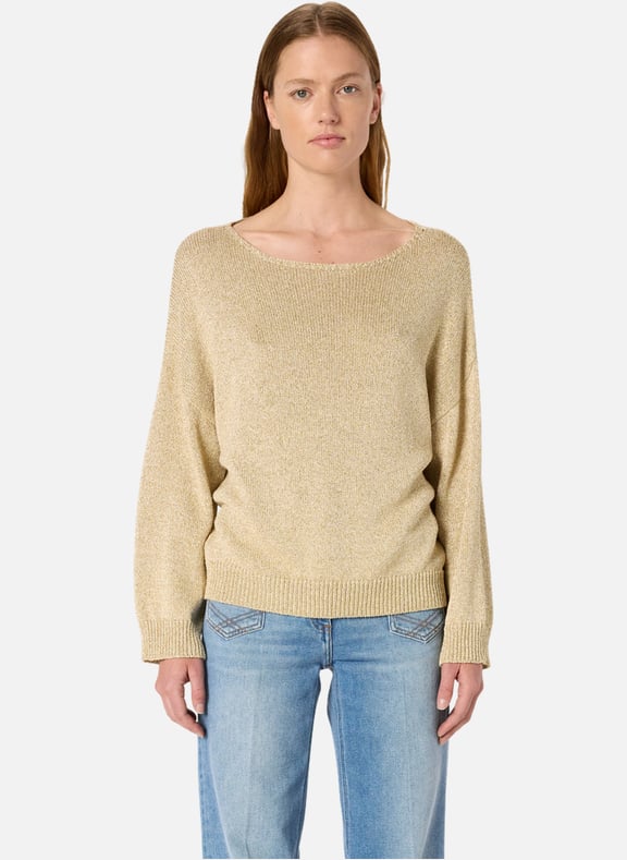 Pull en maille dorée - elianna Doré by GERARD DAREL GERARD DAREL Pull en maille dorée - elianna Doré