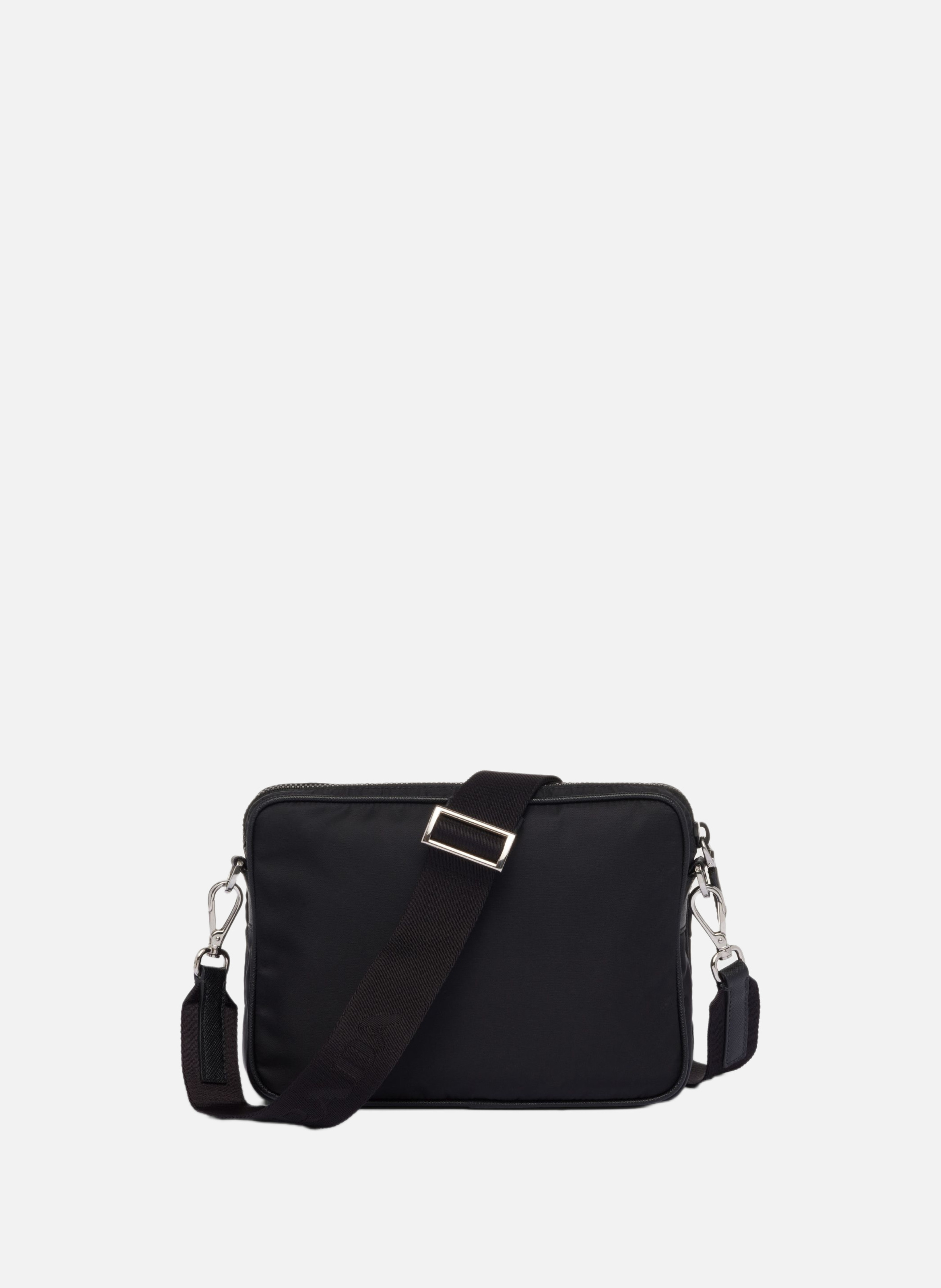 Sac porté épaule en re-nylon et cuir saffiano PRADA Noir
