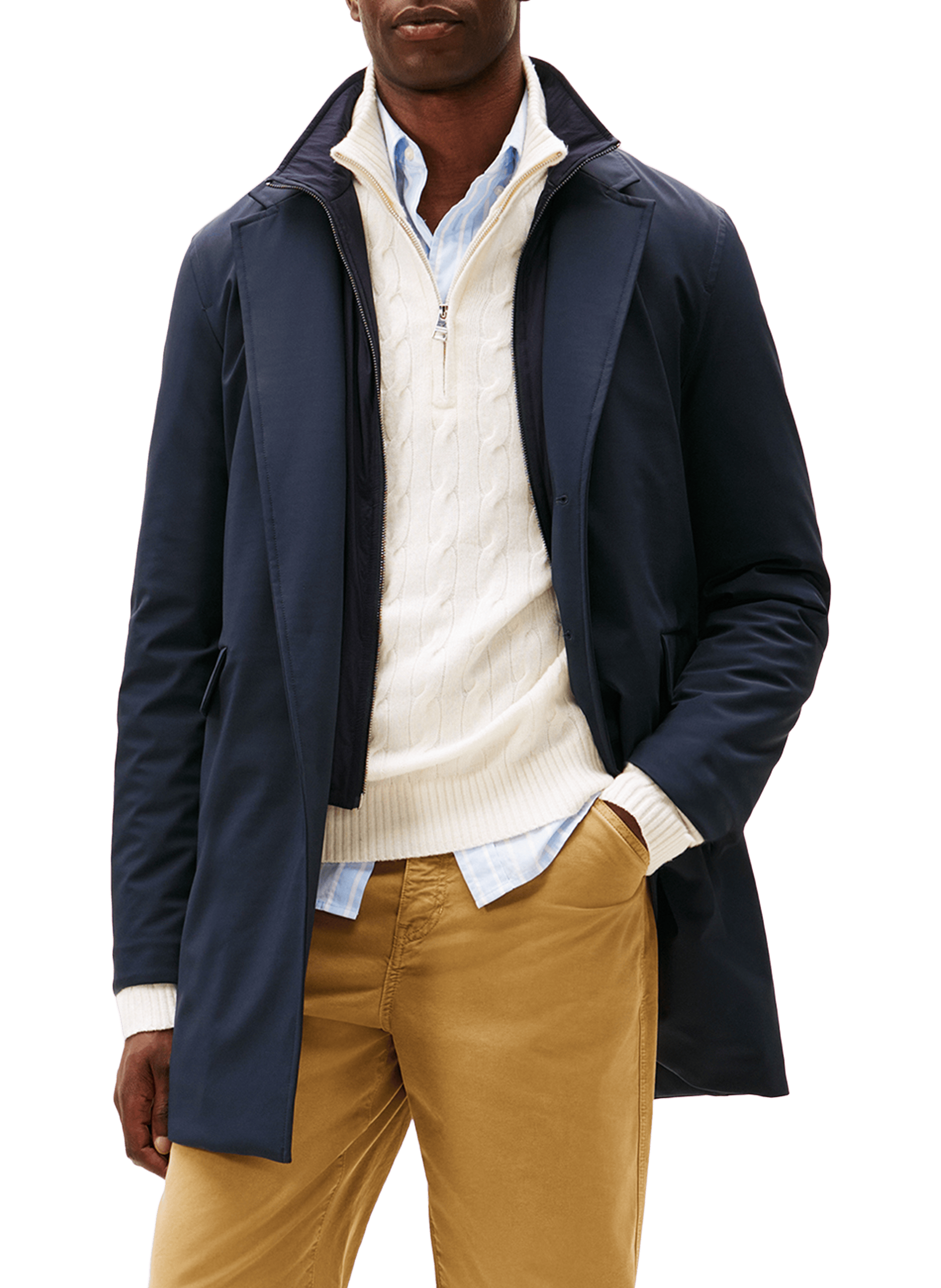 TOMMY HILFIGER Waterproof logo coat Blue