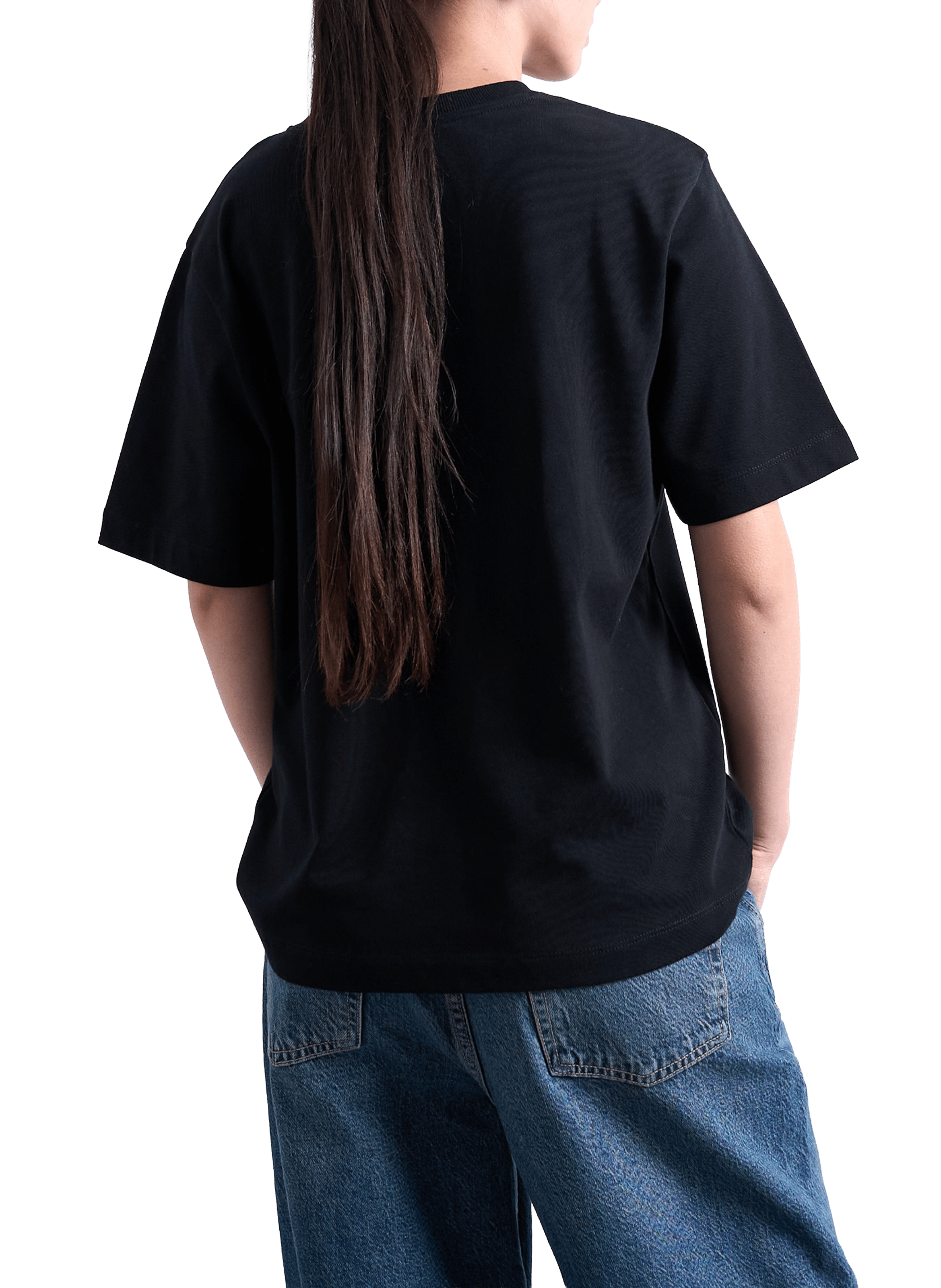 Top uni col rond TOPSHOP Noir