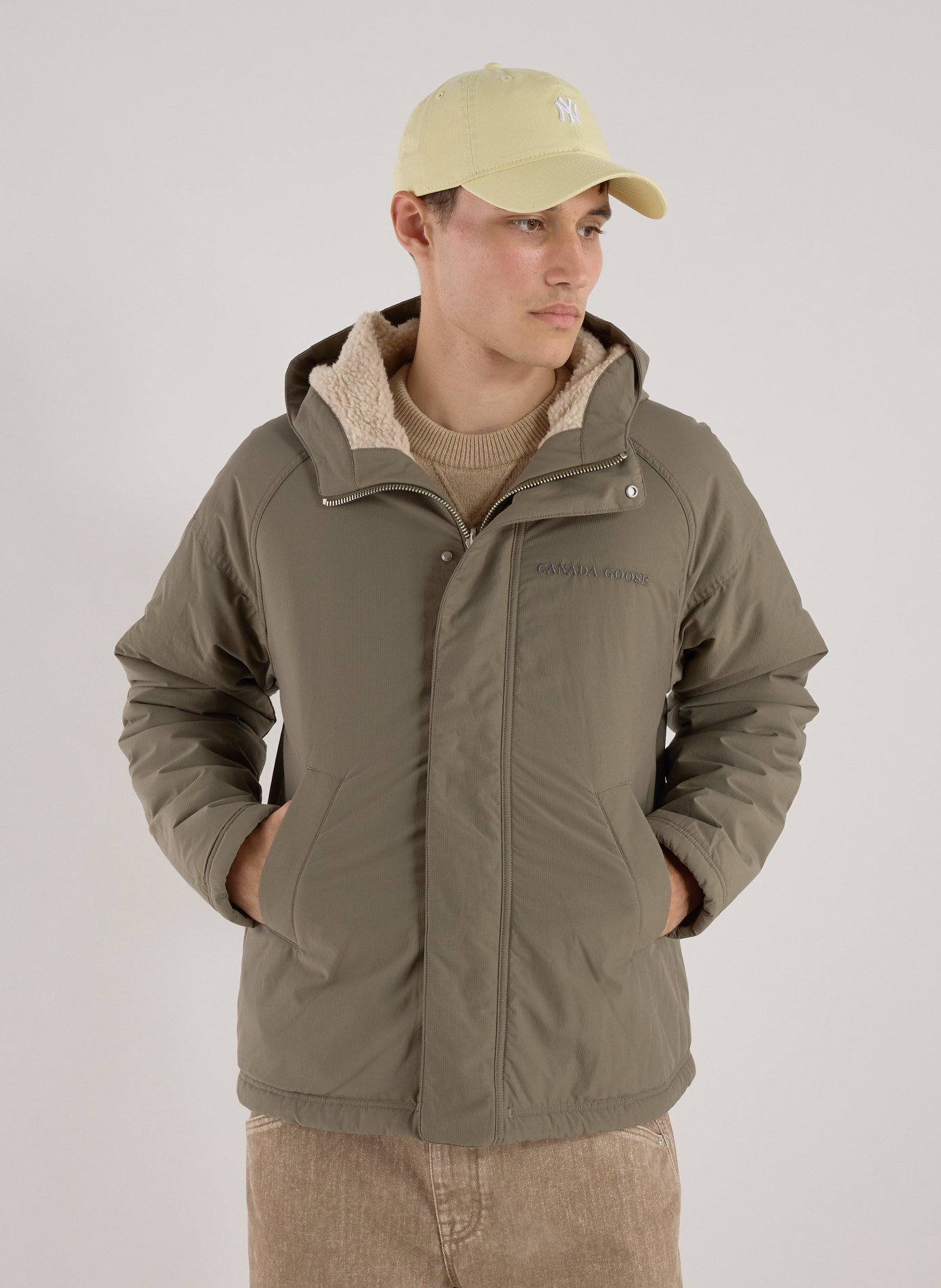 CANADA GOOSE Wendbare Wollmischkapuzenjacke Beige