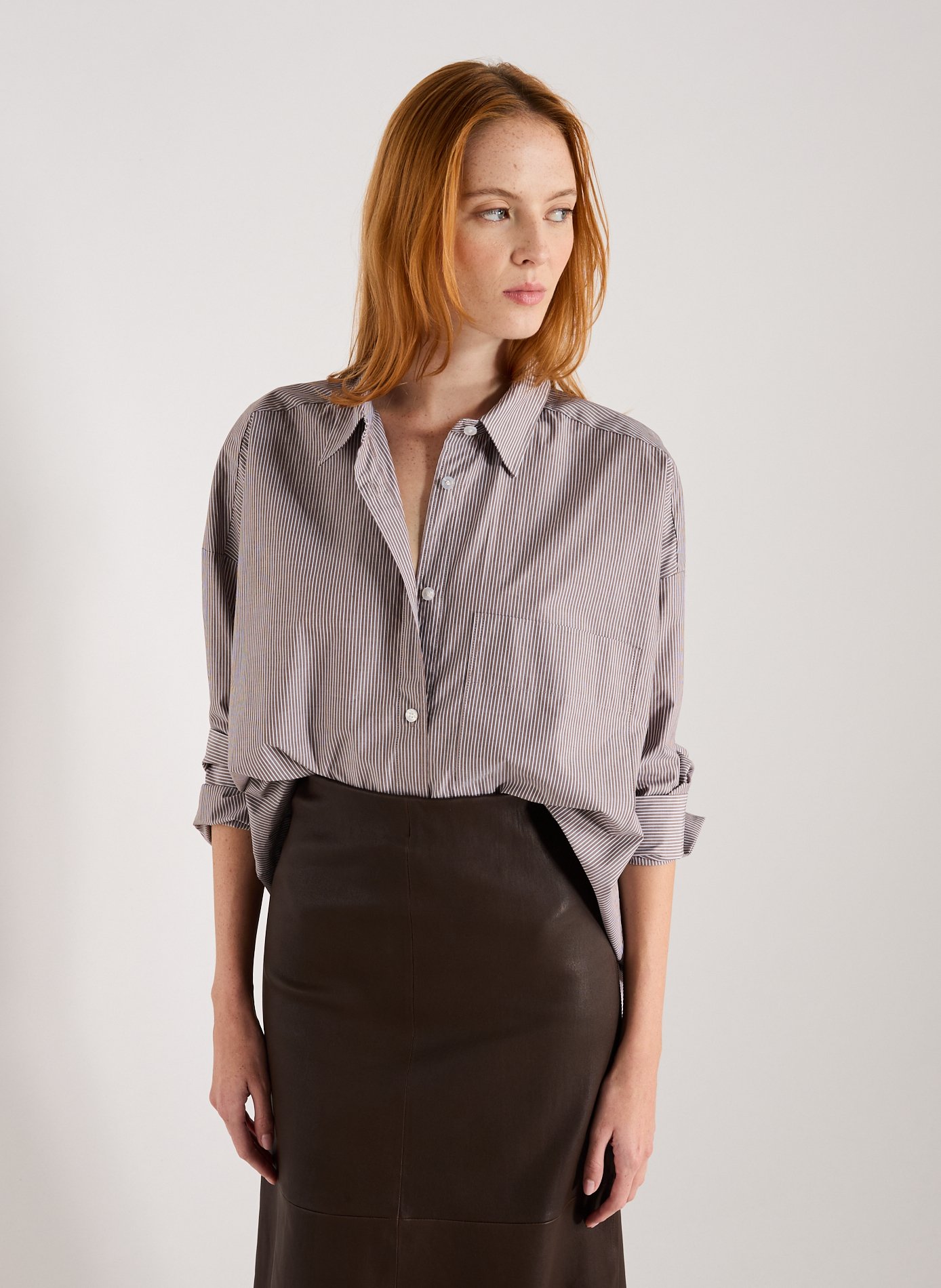 BY MALENE BIRGER Chemise col classique à rayures en coton biologique Multicolore