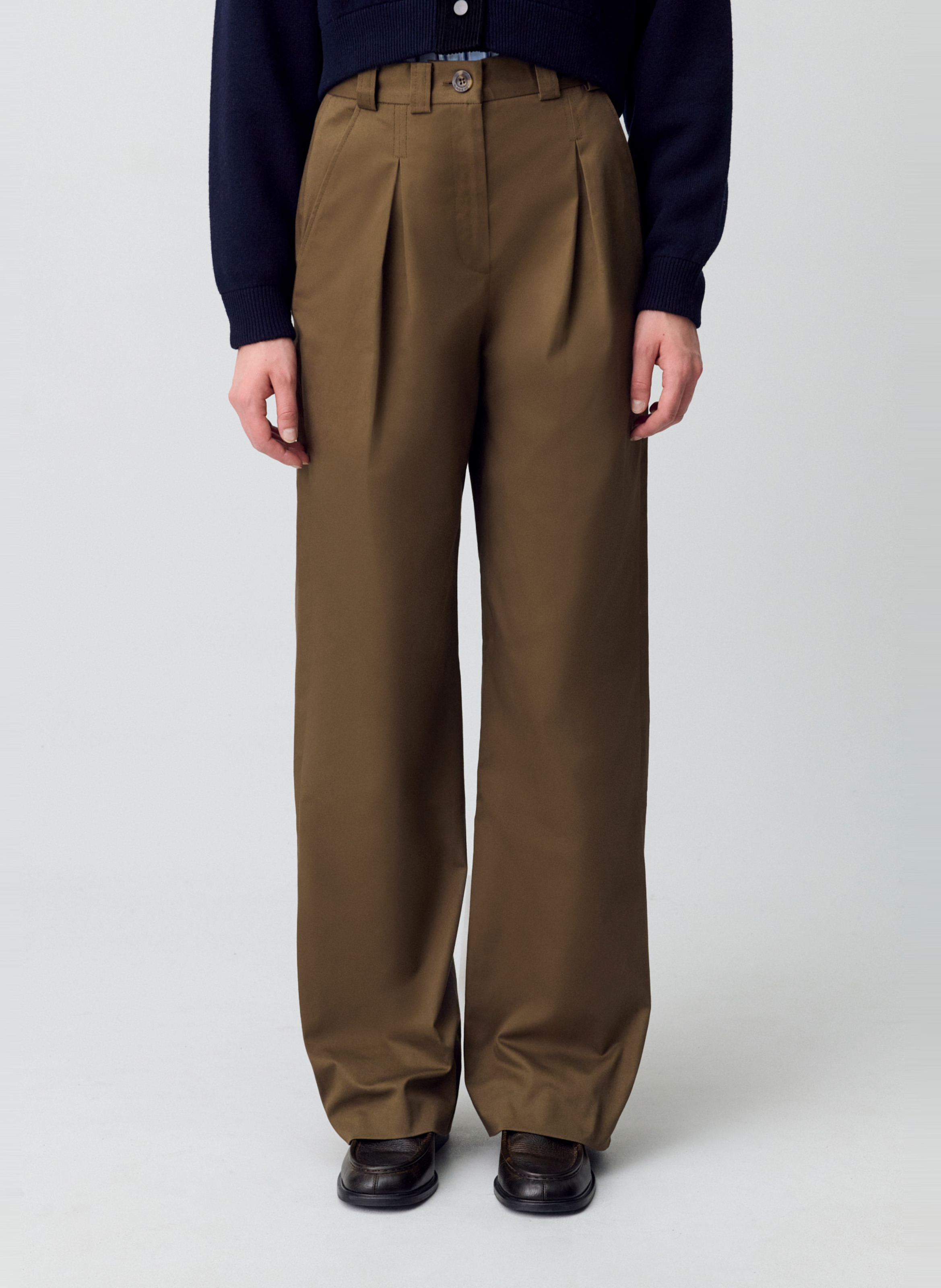 Pantalon droit en coton mélangé pedro CLAUDIE PIERLOT Kaki