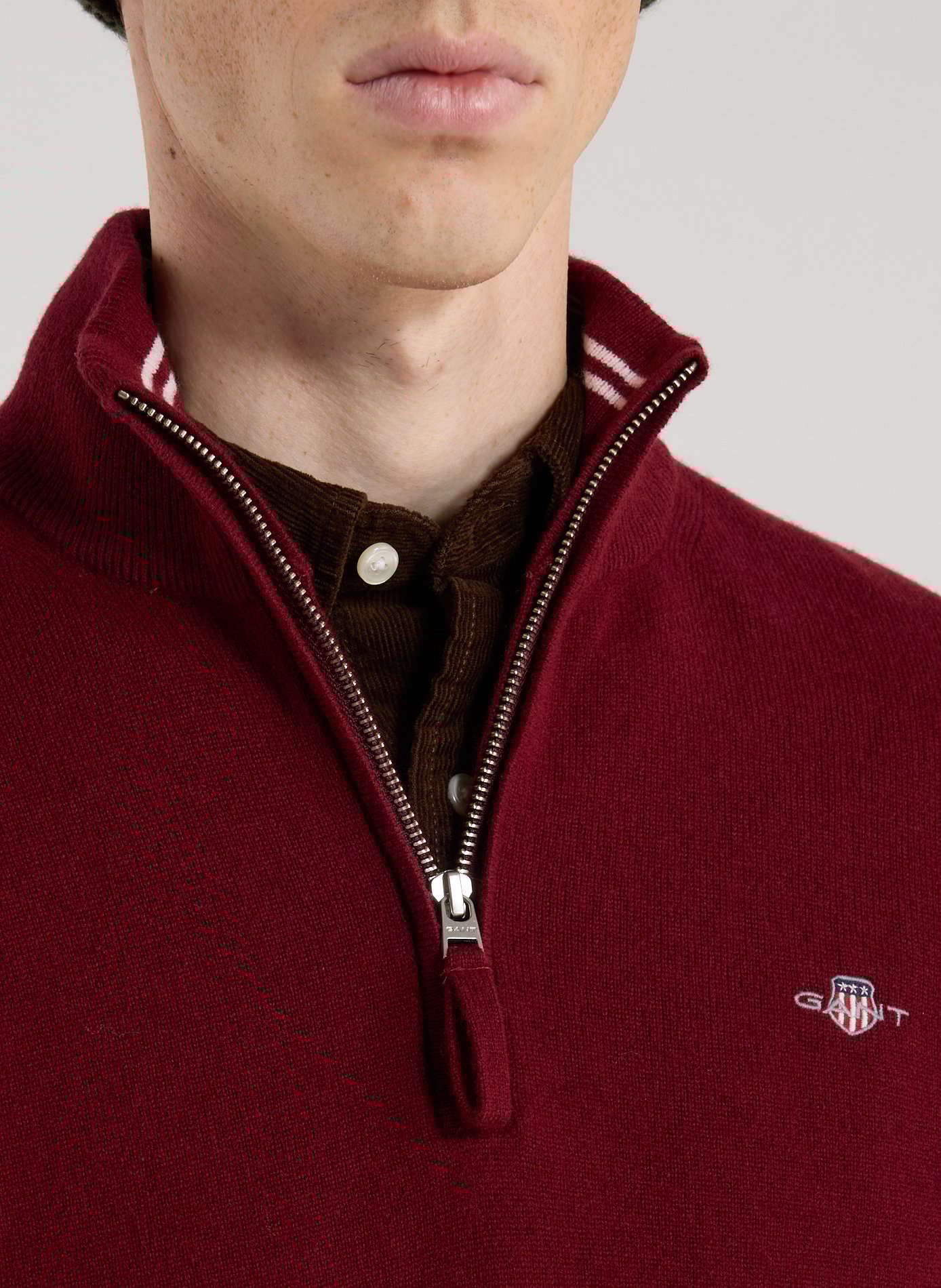 Pull col montant en laine GANT Rouge