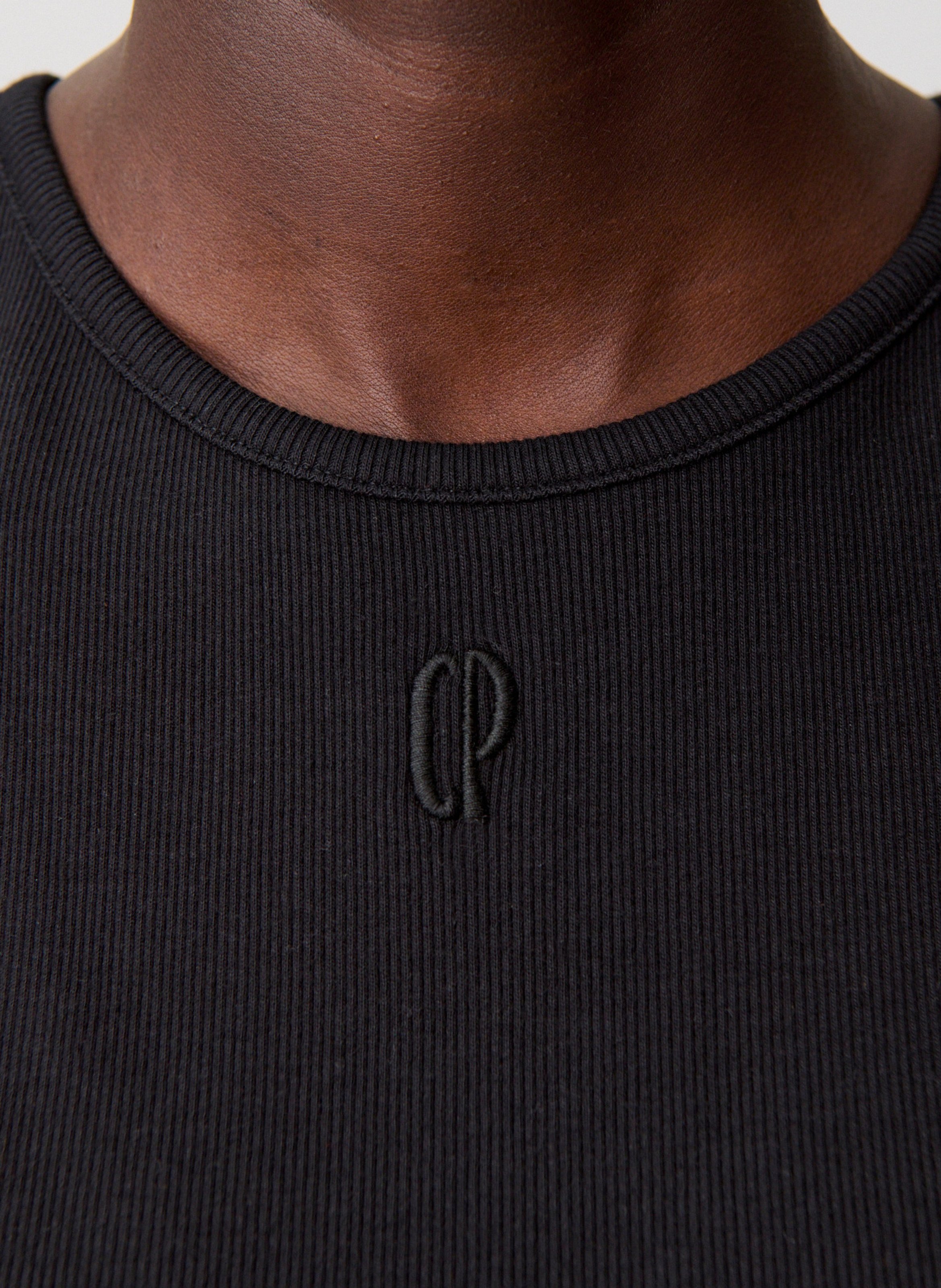 Débardeur col rond en coton mélangé CLAUDIE PIERLOT Noir