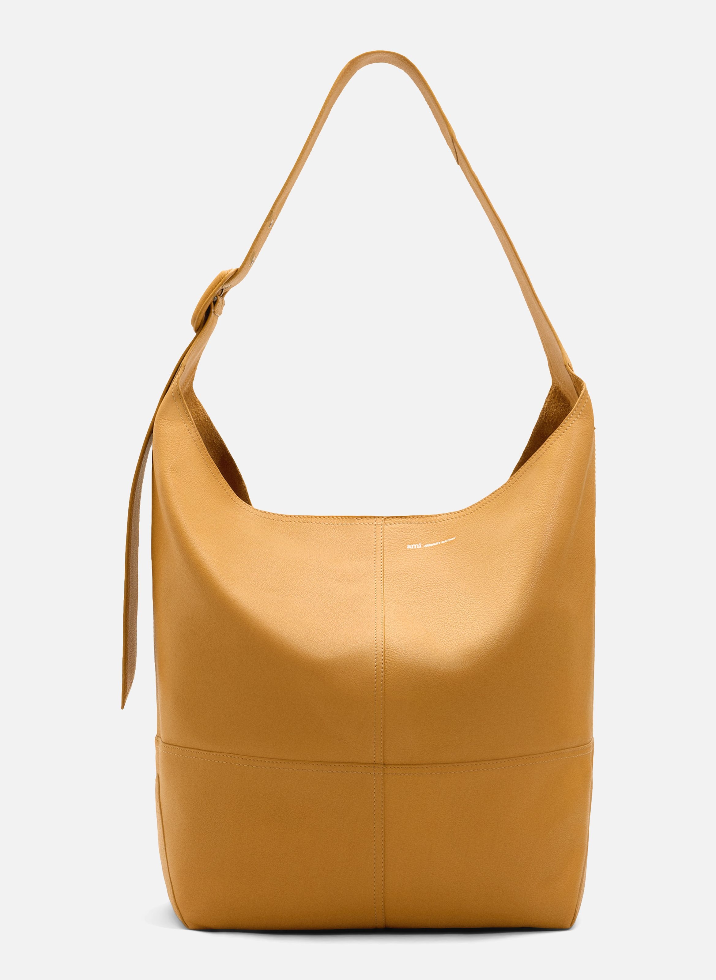 Sac porté croisé etienne unisexe en cuir de taurillon AMI PARIS Jaune
