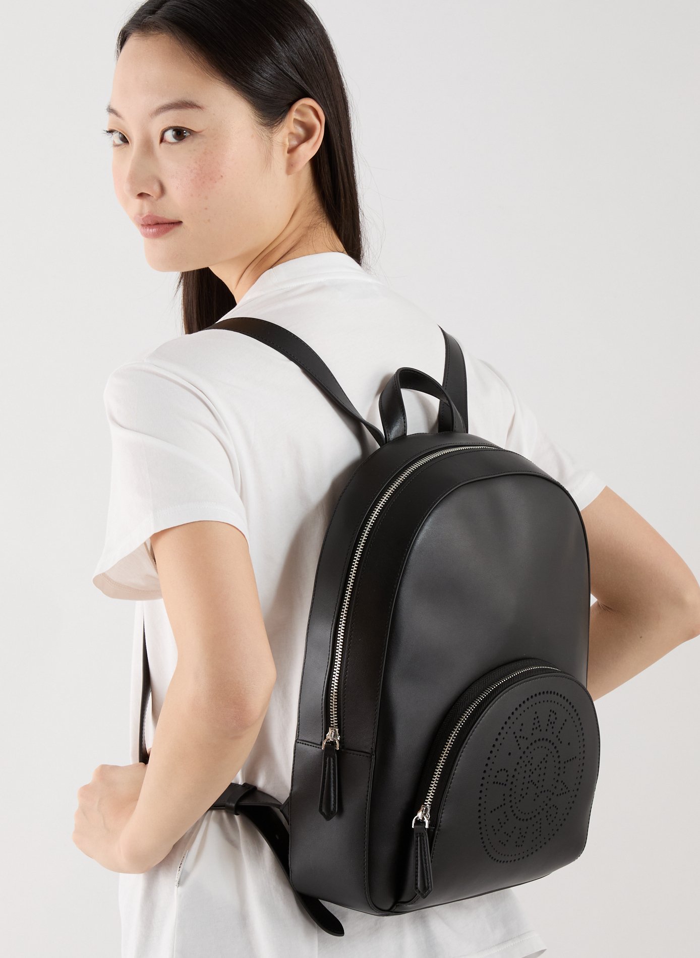 Leather backpack KARL LAGERFELD Black