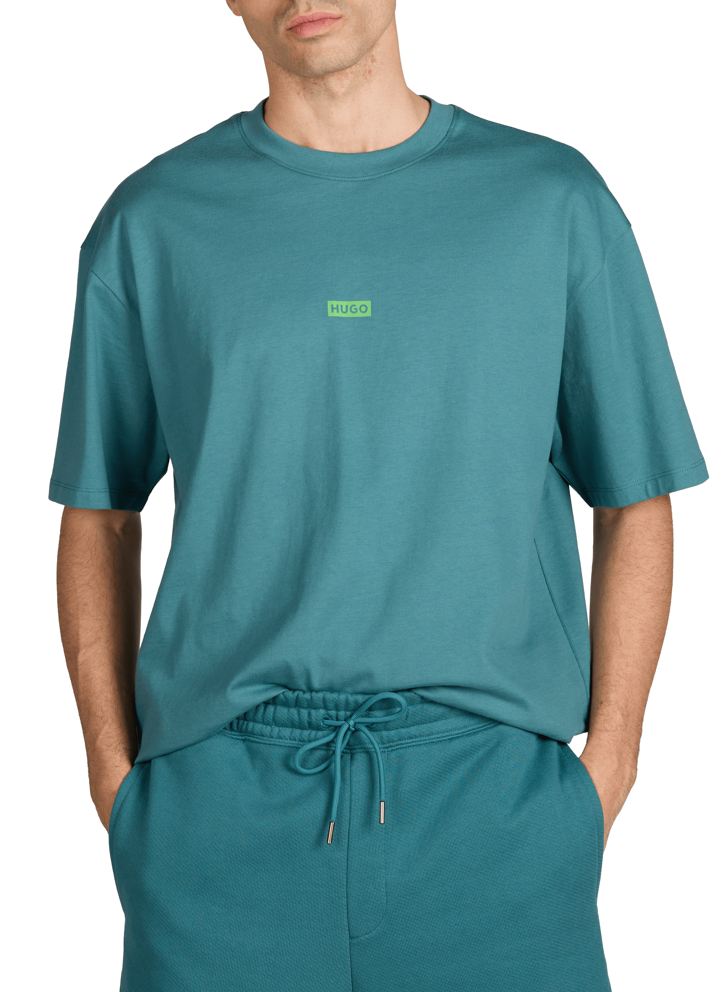 Short-sleeve printed cotton T-shirt  HUGO BLUE Blue