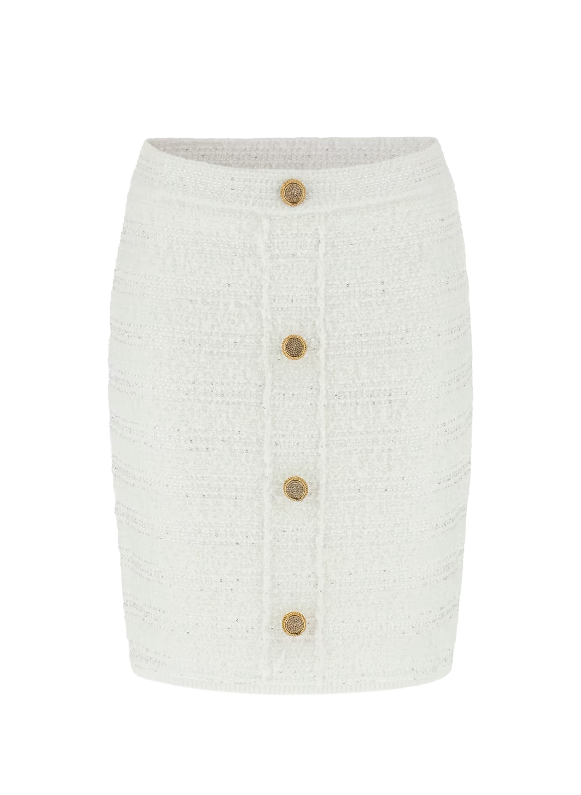 Jupe en tweed courte à boutons GUESS Beige