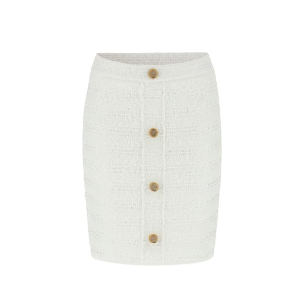 Jupe en tweed courte à boutons