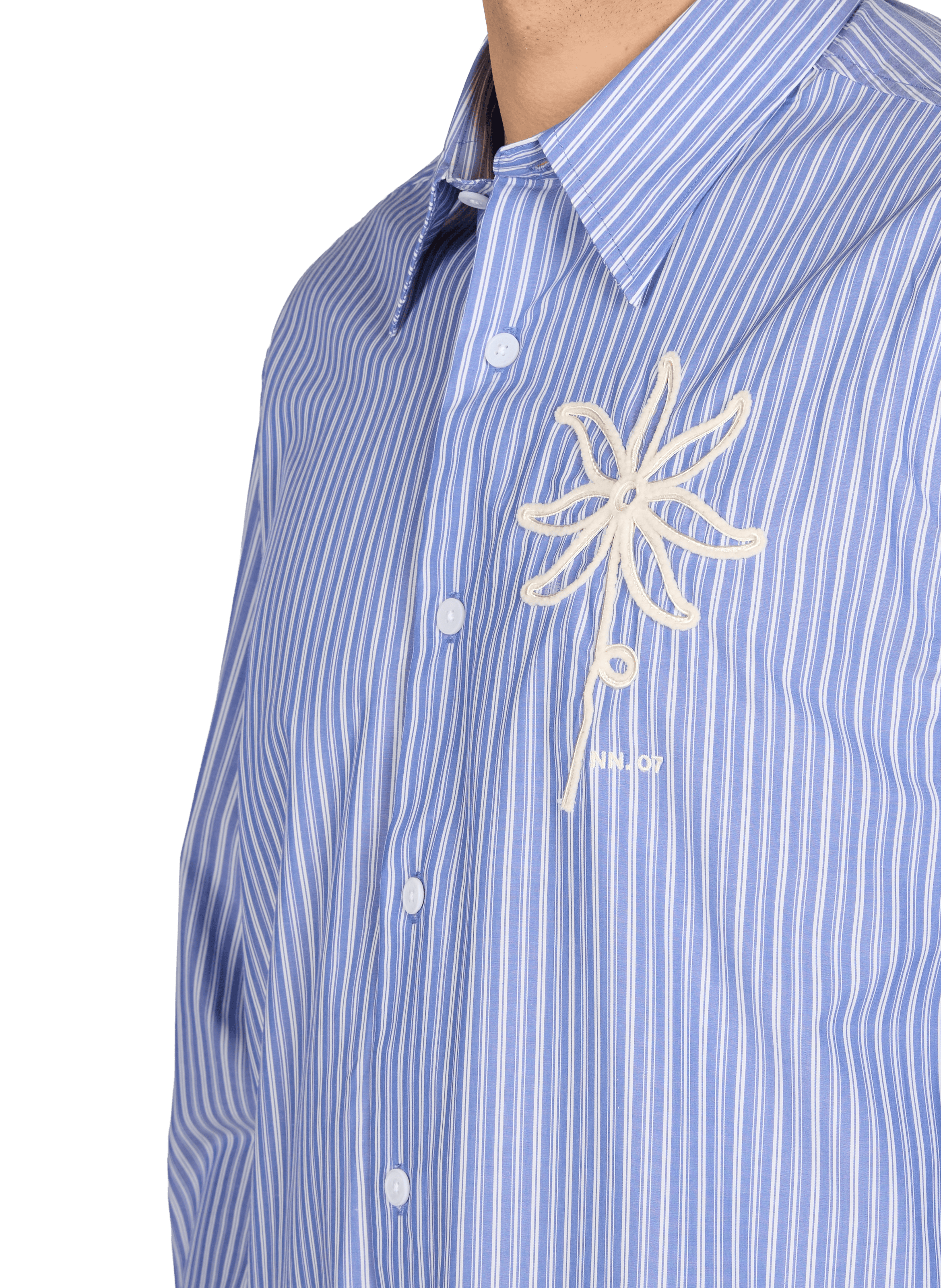 Striped cotton Quinsy straight shirt NN.07 Blue