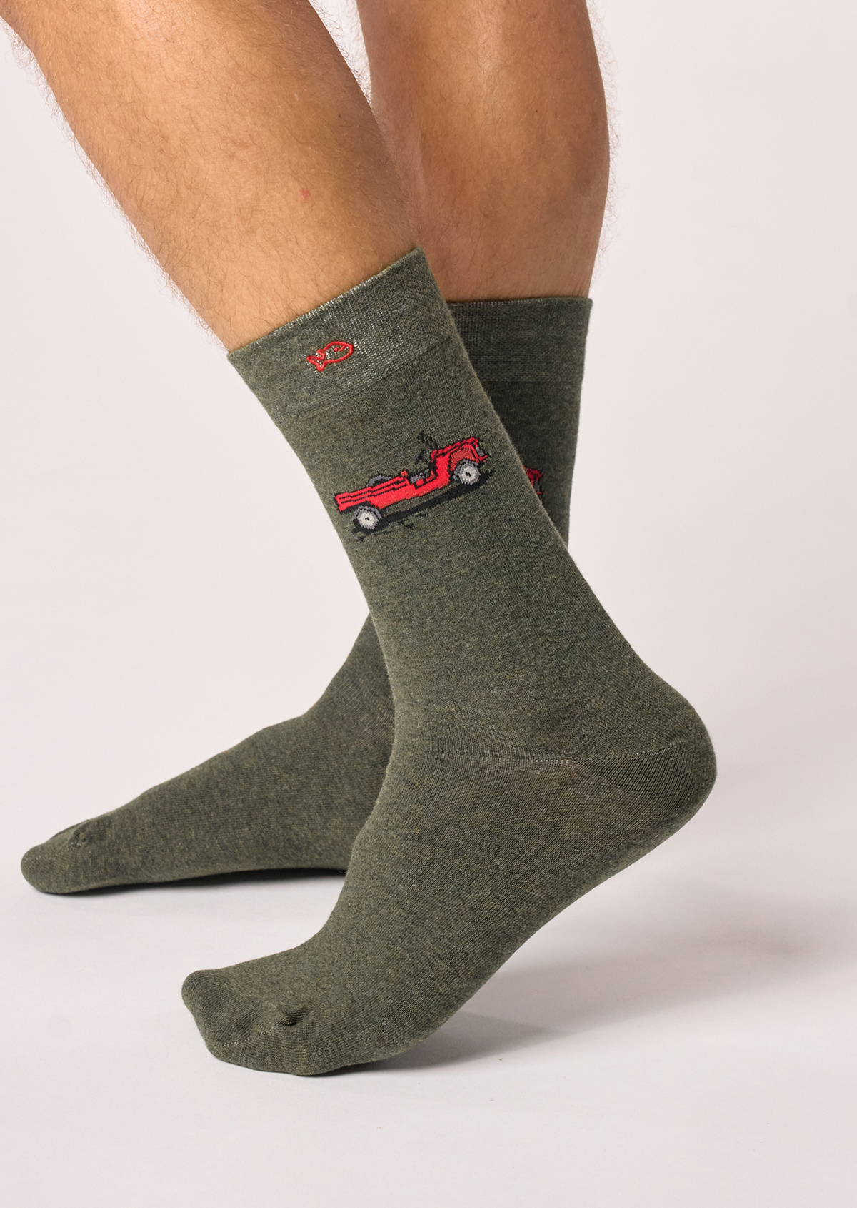 Chaussettes en coton peigné à motifs BILLYBELT Kaki