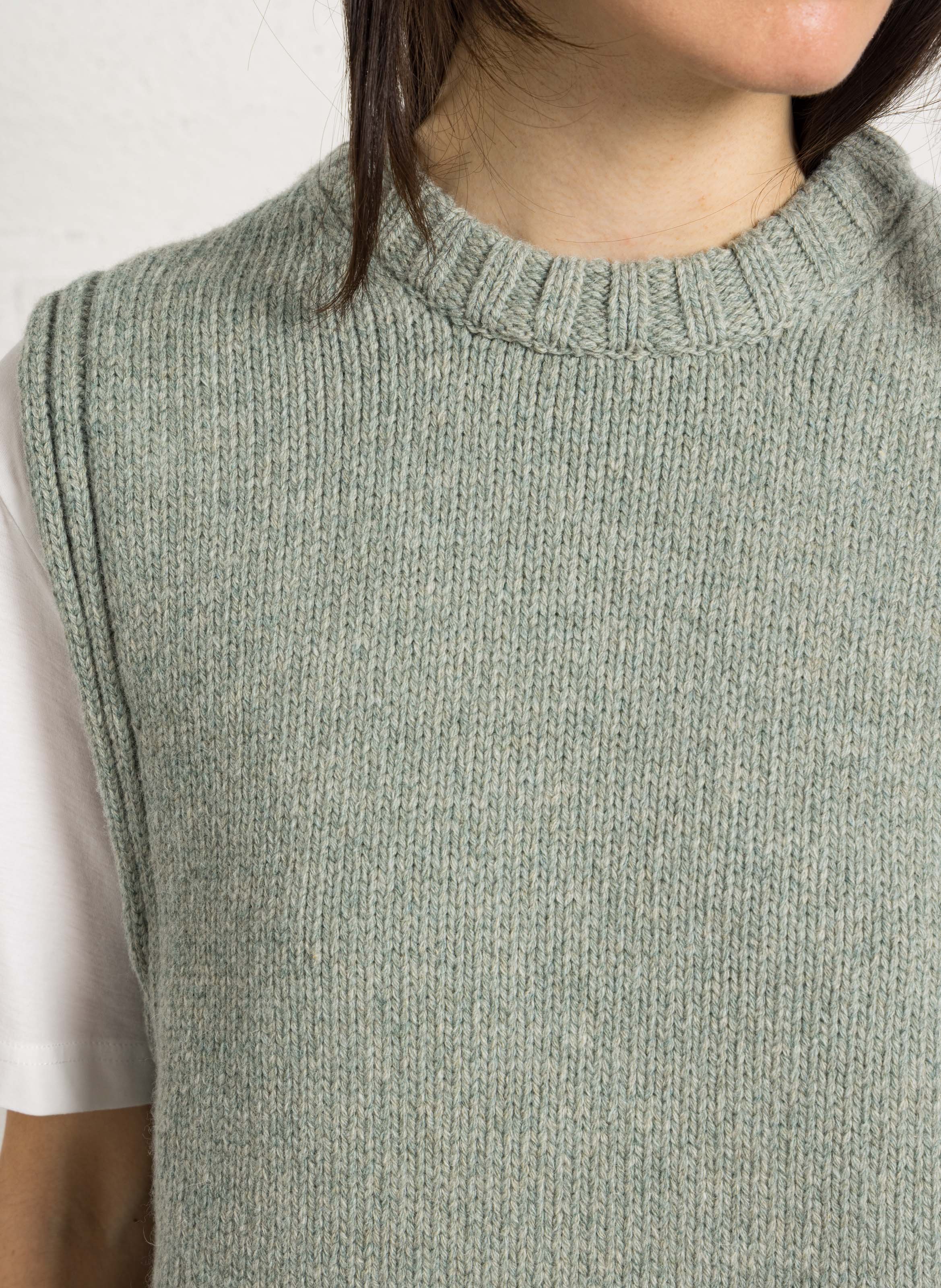 Plastron col rond en laine uzel SOEUR Bleu