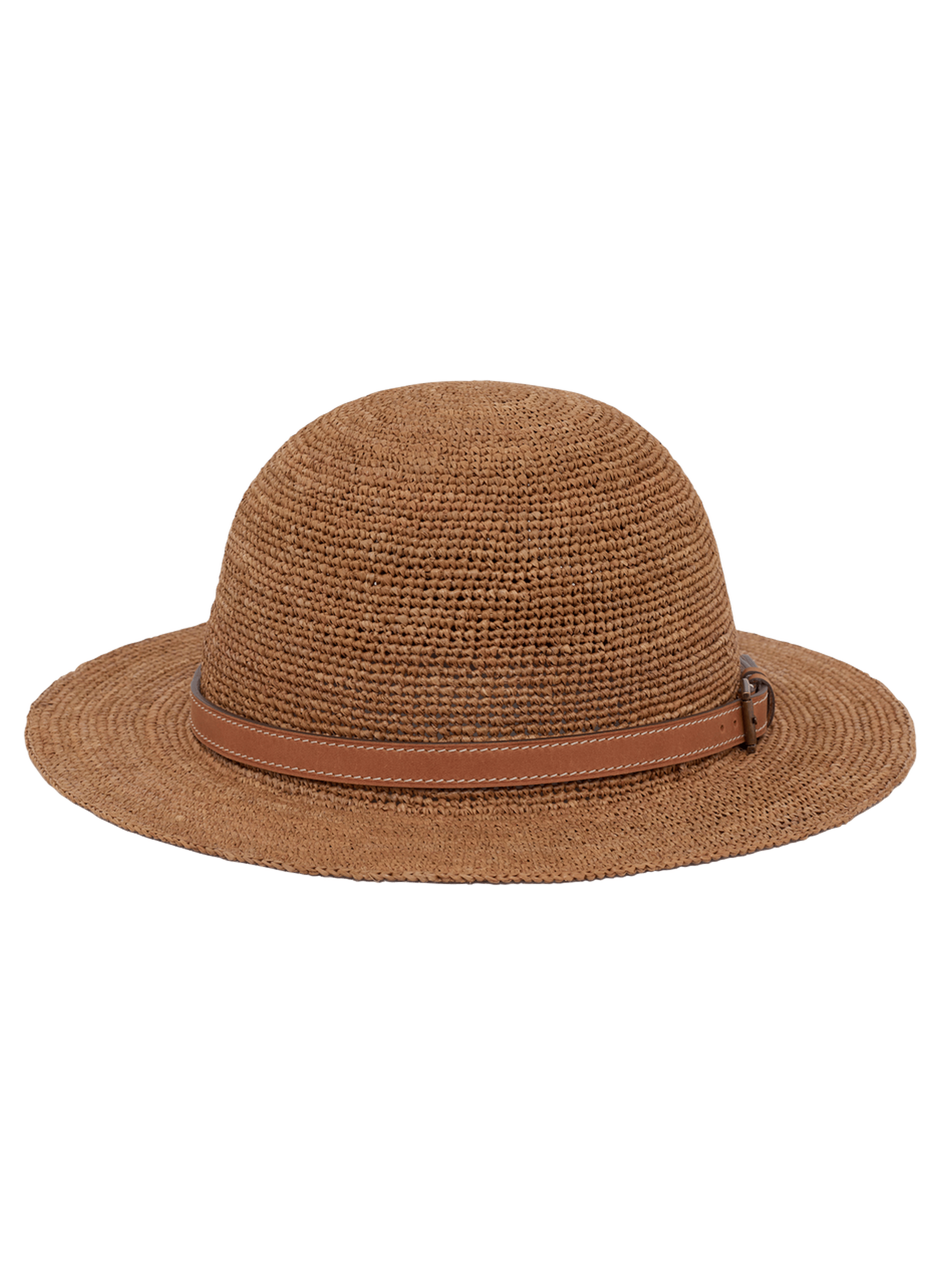 Chapeau en raphia et cuir - lisa PABLO Beige