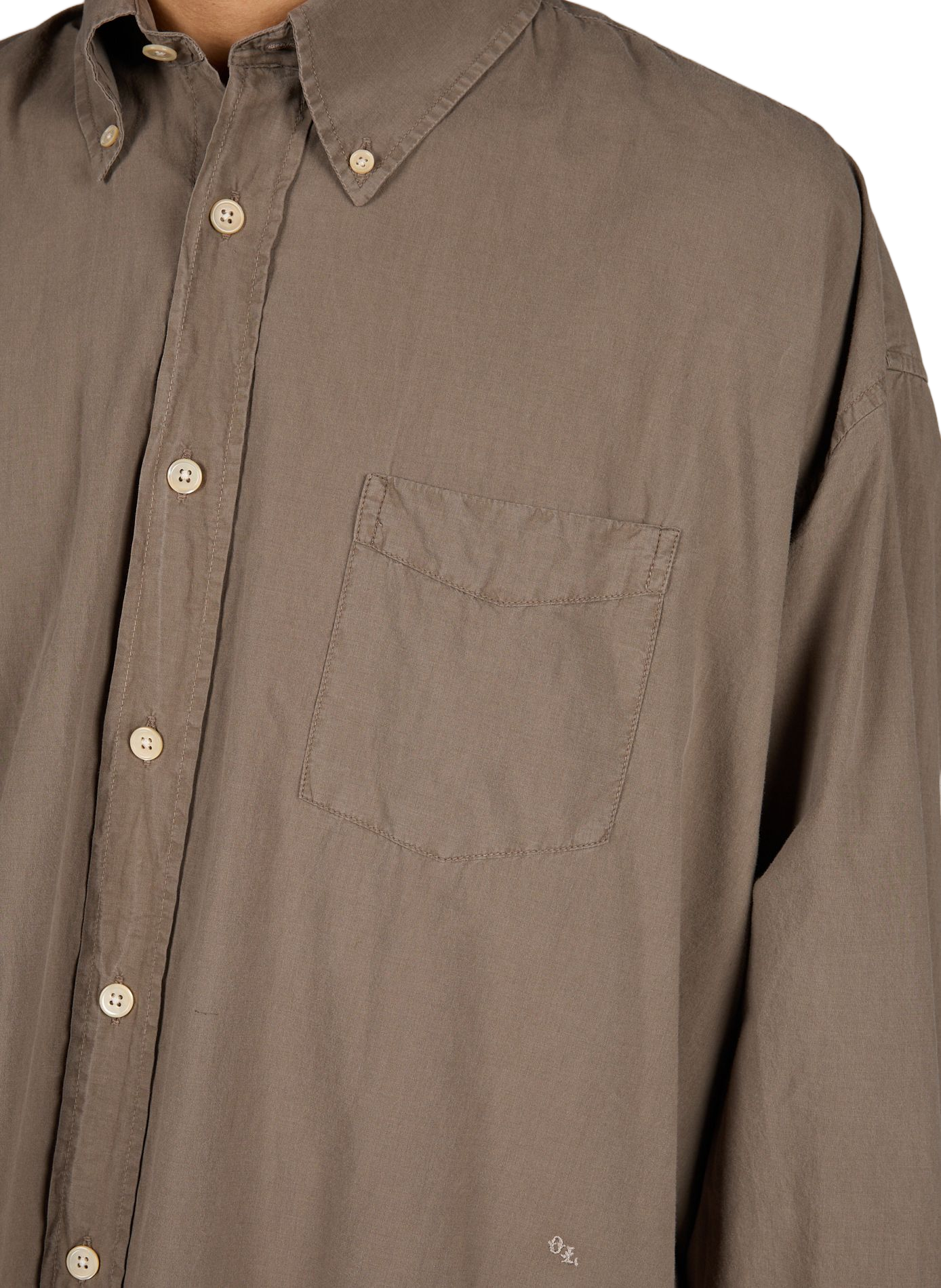 Camisa oversize con gran bolsillo de algodón OUR LEGACY Marrón