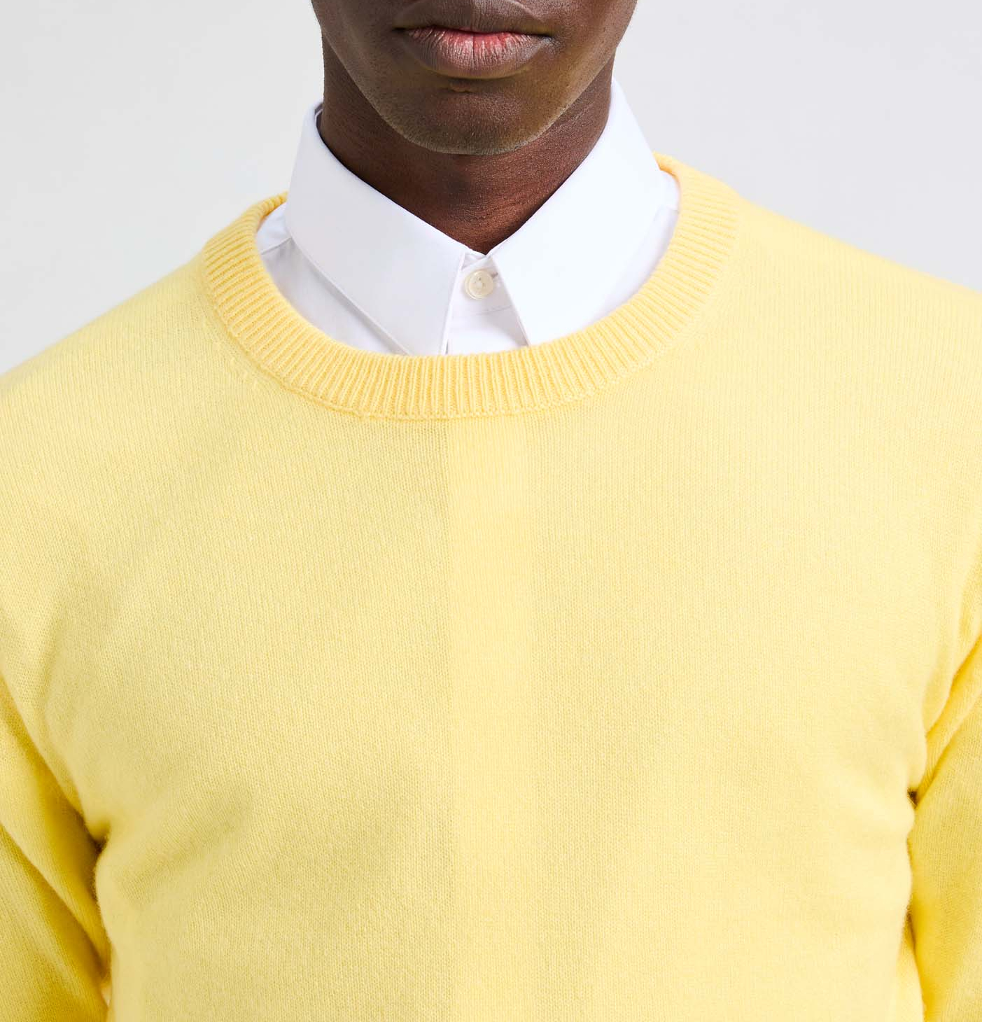 Pull col rond en cachemire AU PRINTEMPS PARIS Jaune