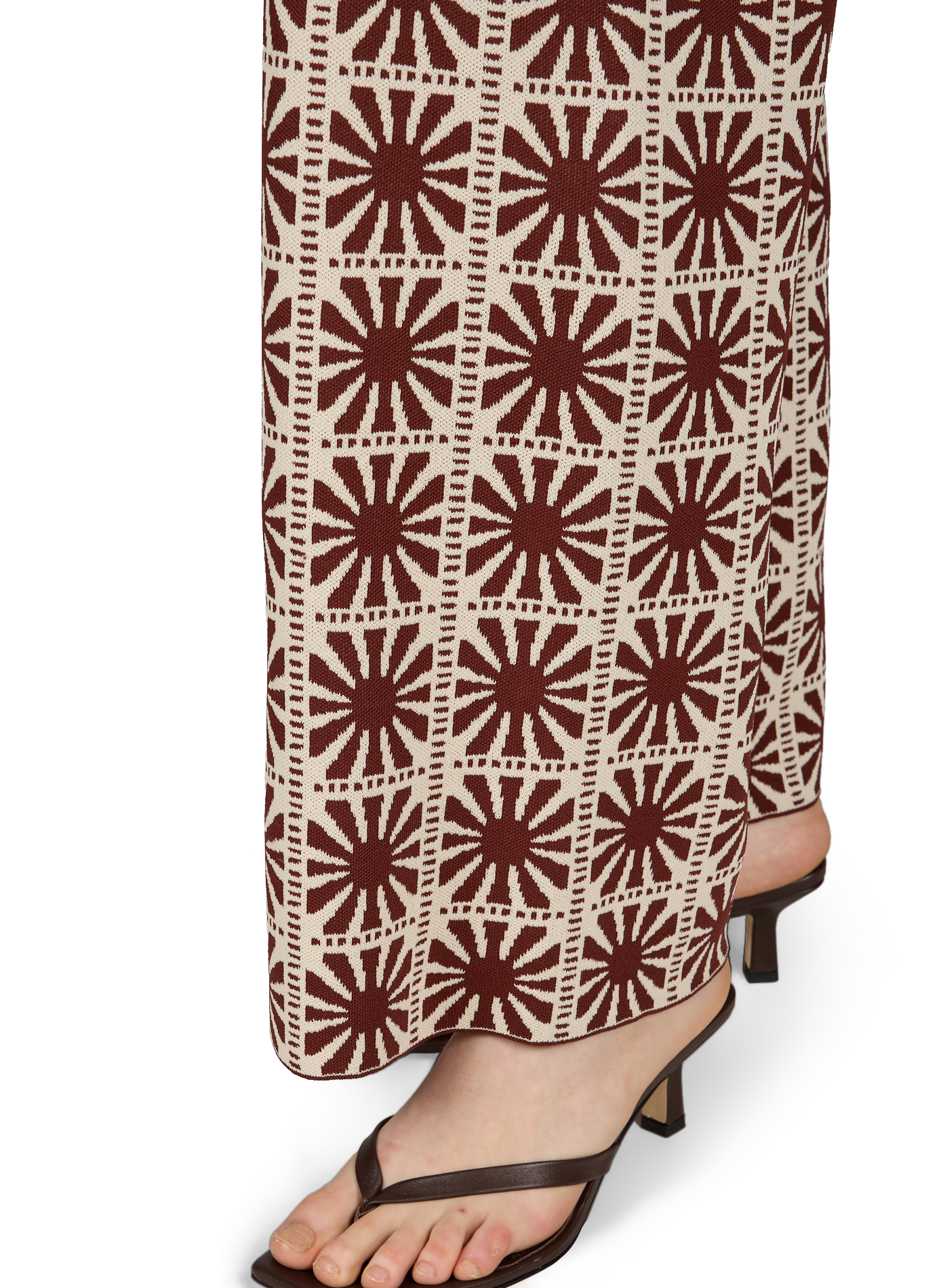 High-waisted jacquard pants Jasper SUNCOO Brown