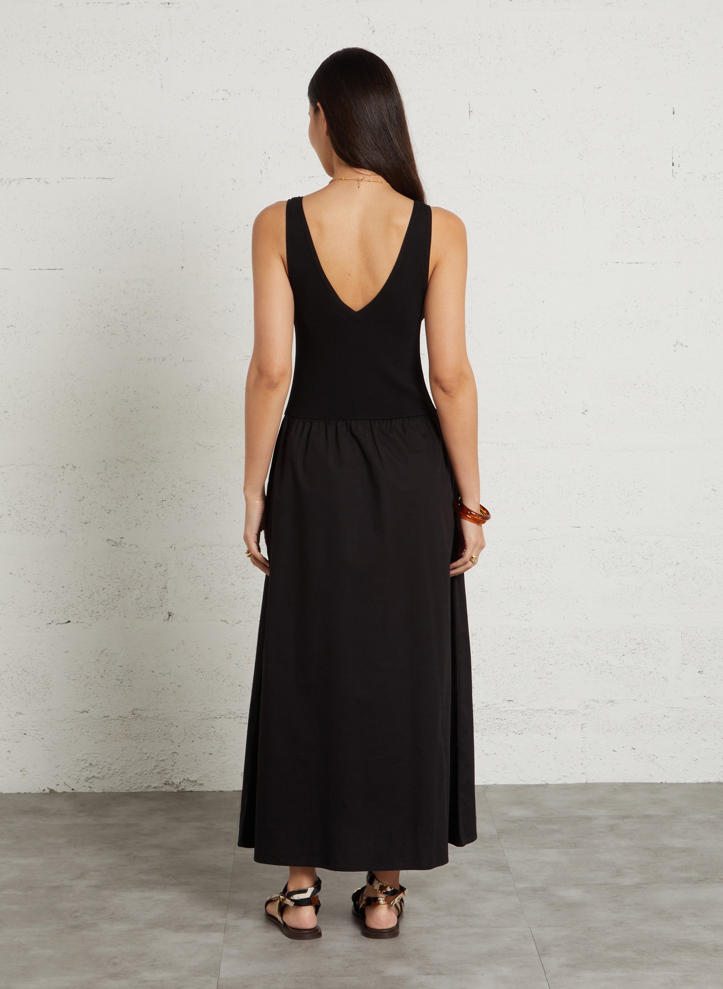 Robe longue col v bys MAISON 123 Noir