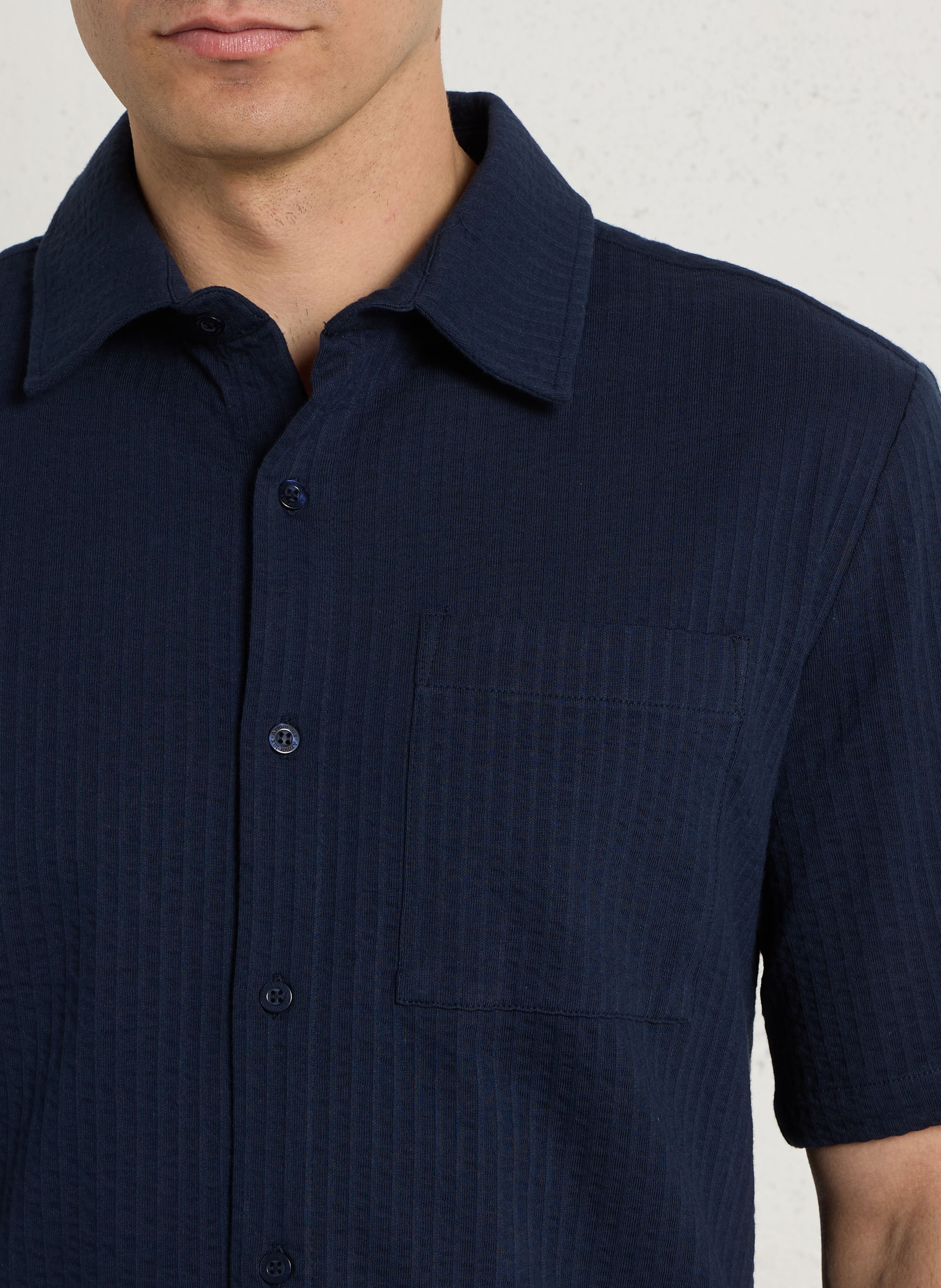 Chemise droite col classique en coton ARMOR-LUX Bleu