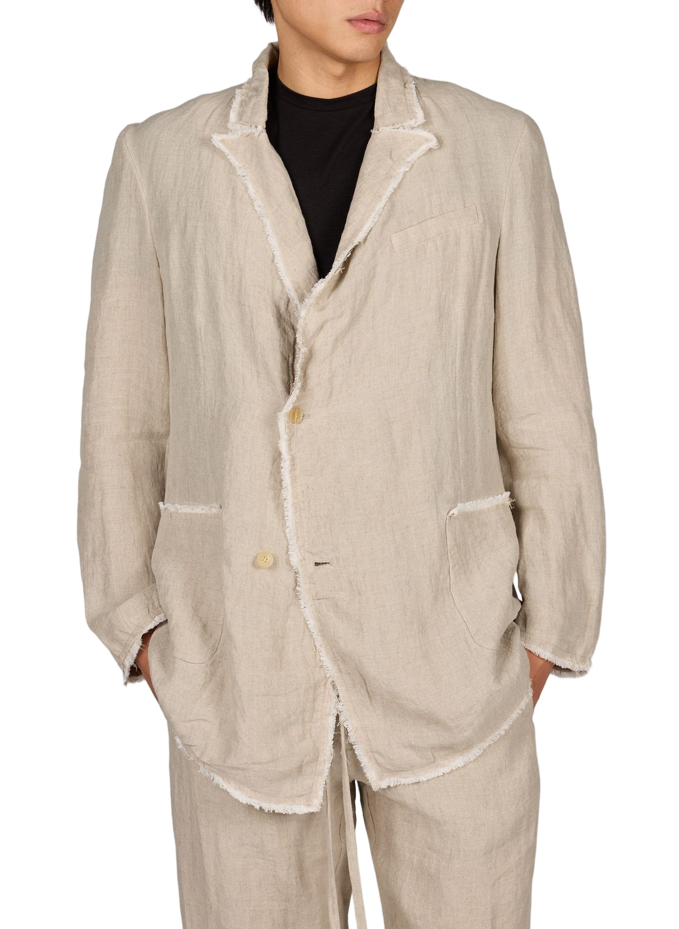 Chaqueta texturizada de algodón mezclado Beige