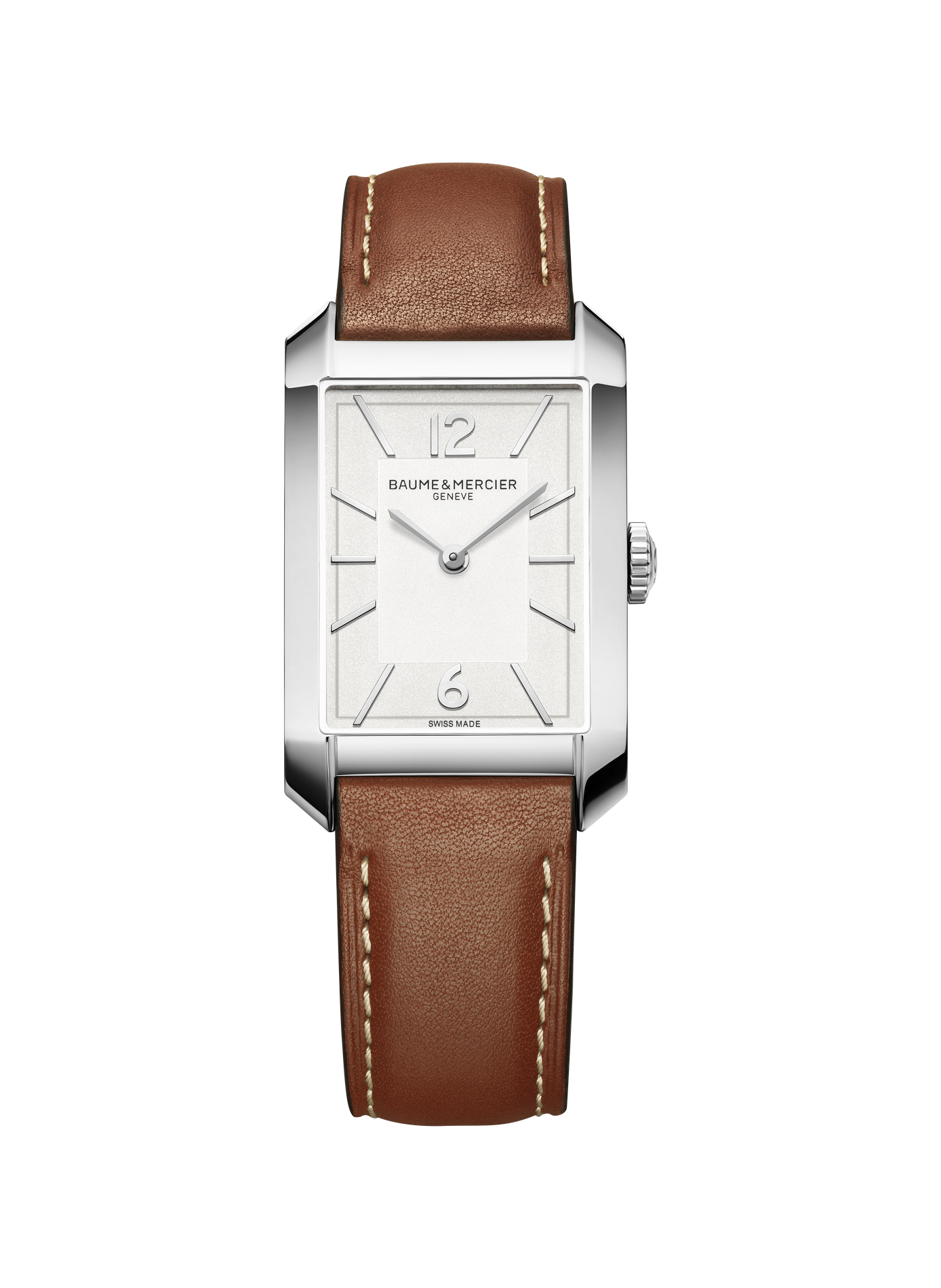 Montre quartz Hampton en cuir BAUME & MERCIER Argent
