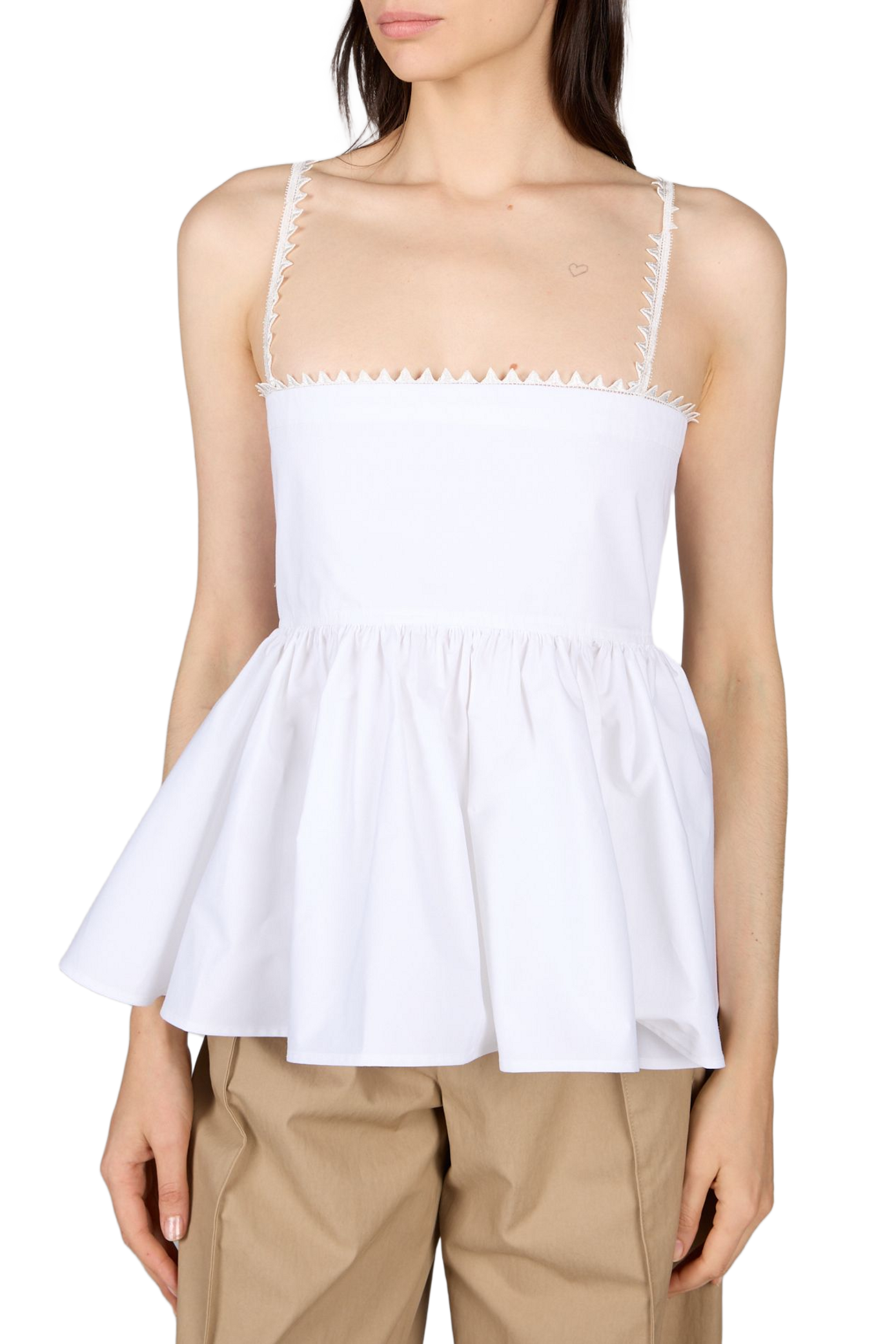 Flared Top The Traversin Top in Cotton JACQUEMUS White