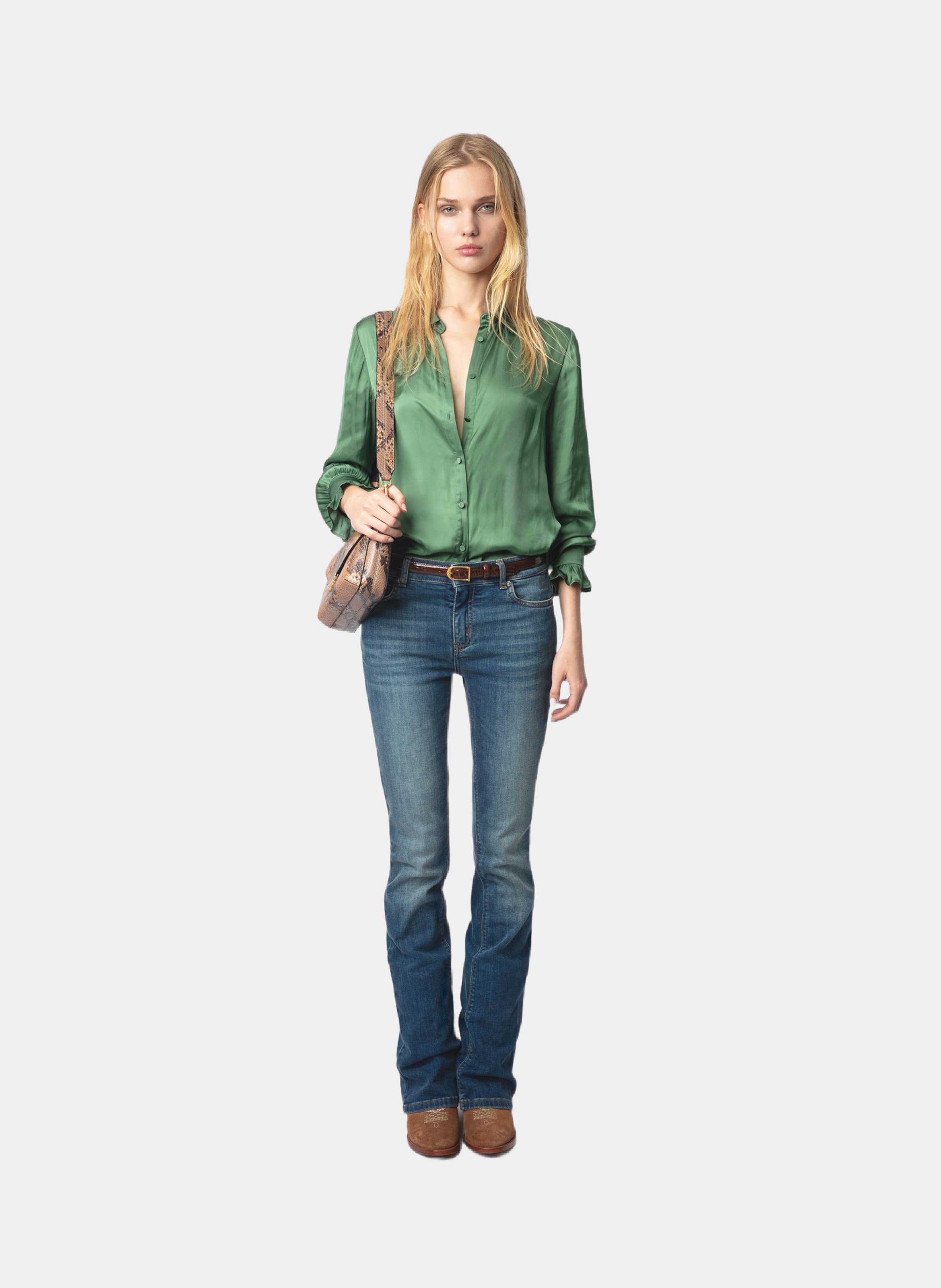 Chemise droite satinée thely ZADIG&VOLTAIRE Vert