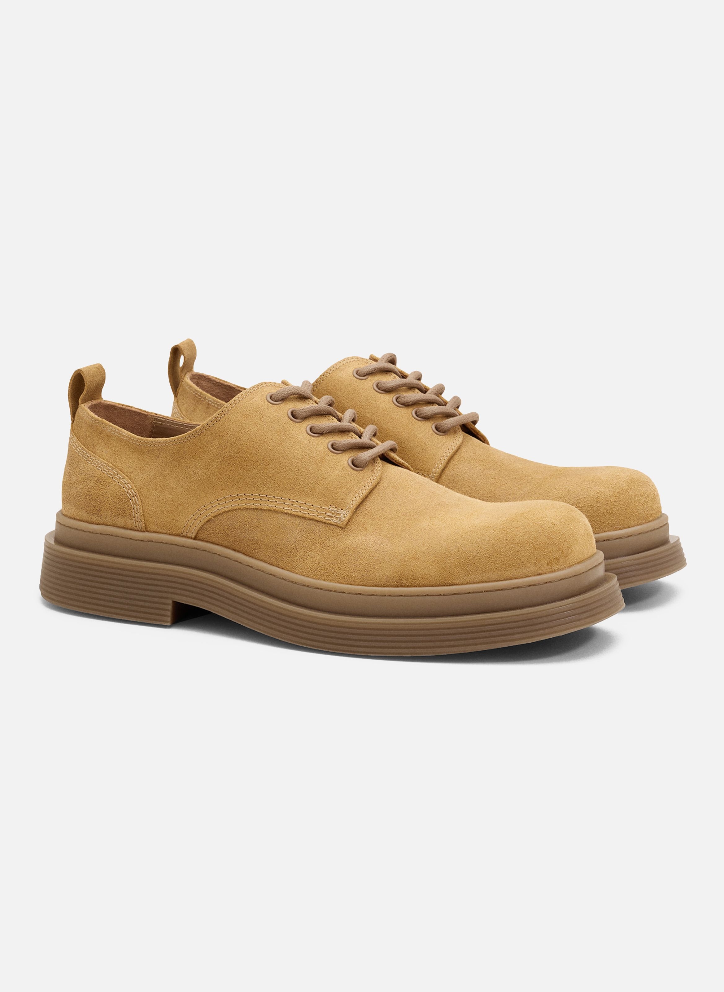 Derbies en cuir de veau AMI PARIS Beige