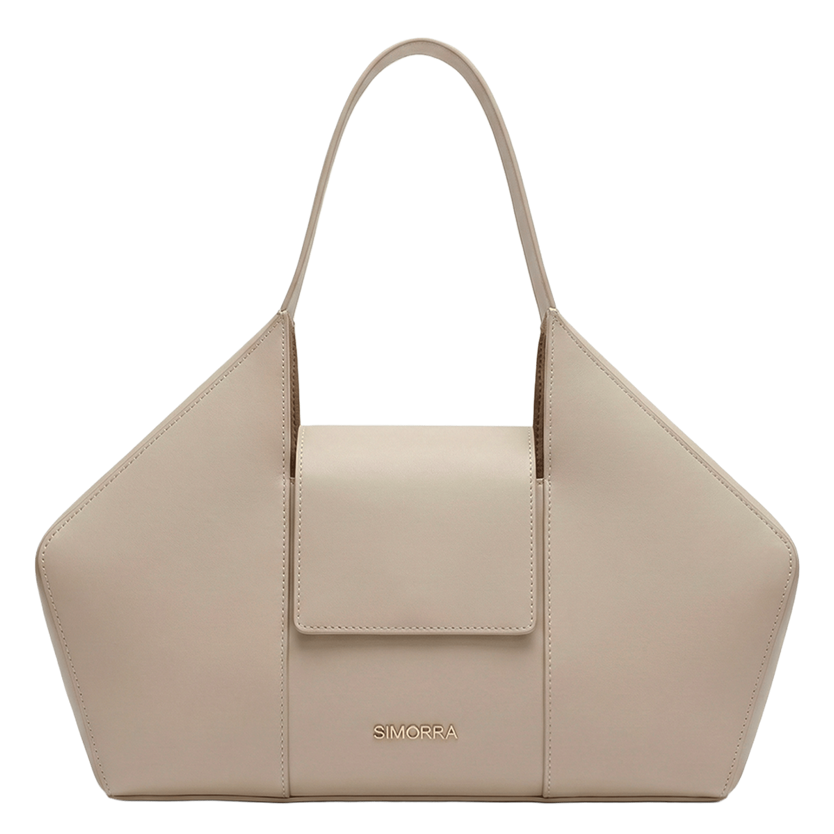Sac cabas en cuir fractal SIMORRA Beige