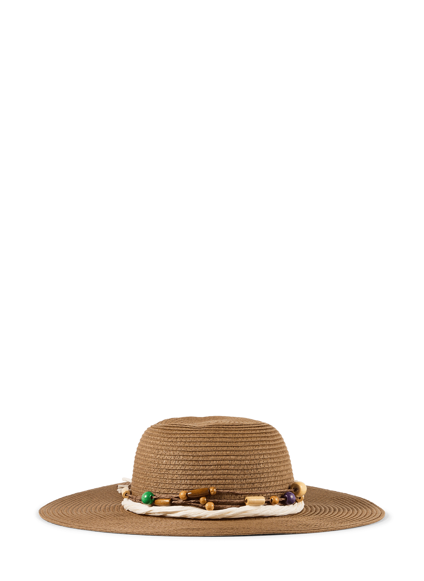 Chapeau paille à détail perle  AU PRINTEMPS PARIS Marron