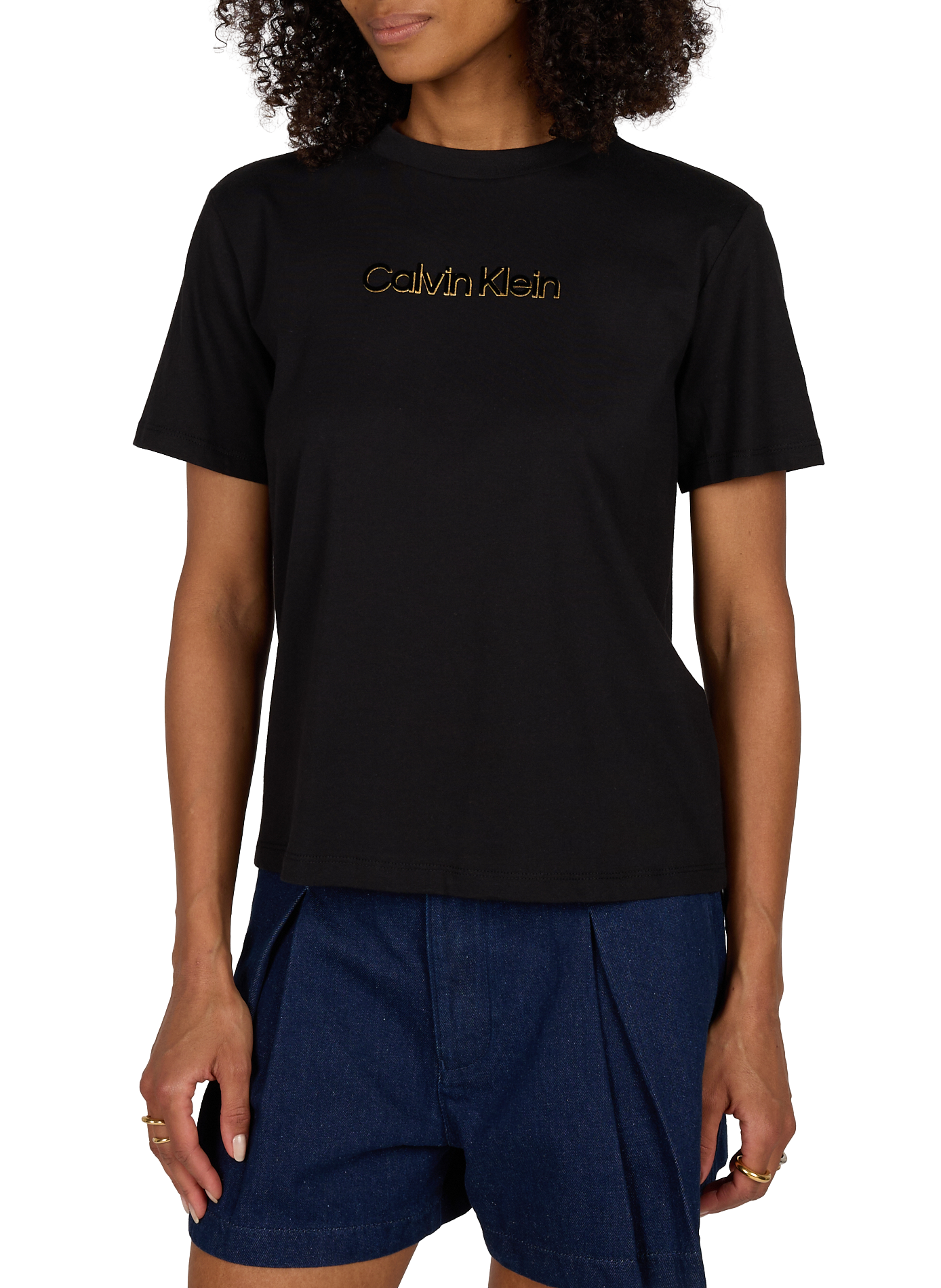 T-Shirt mit Logo aus Baumwolle CALVIN KLEIN Schwarz