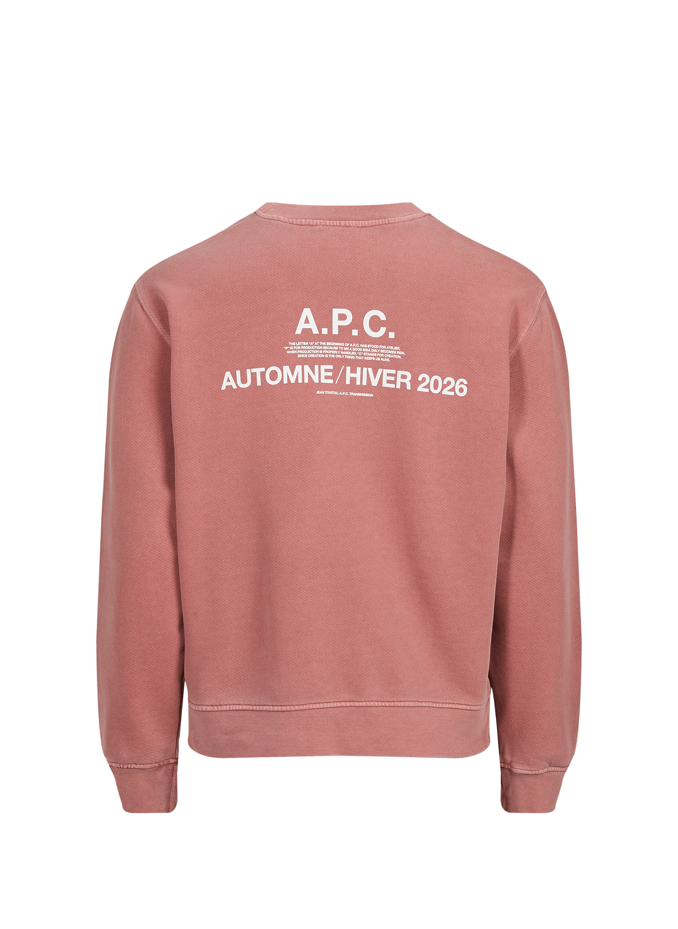 Straight logo cotton sweatshirt A.P.C. Pink