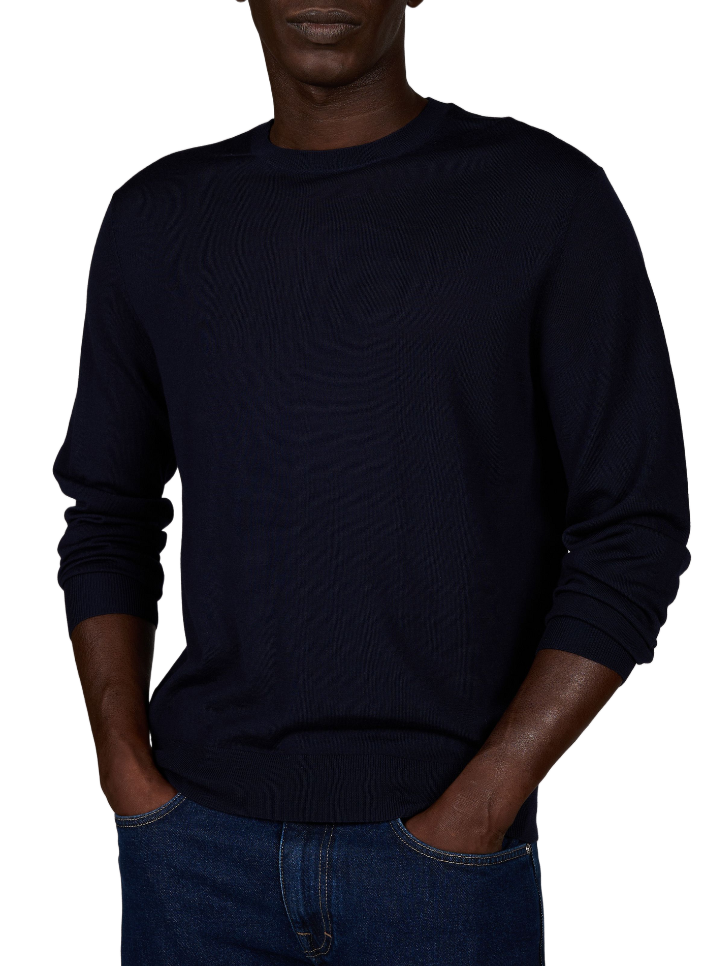 Round-neck straight fit wool sweater CLOSED Blue