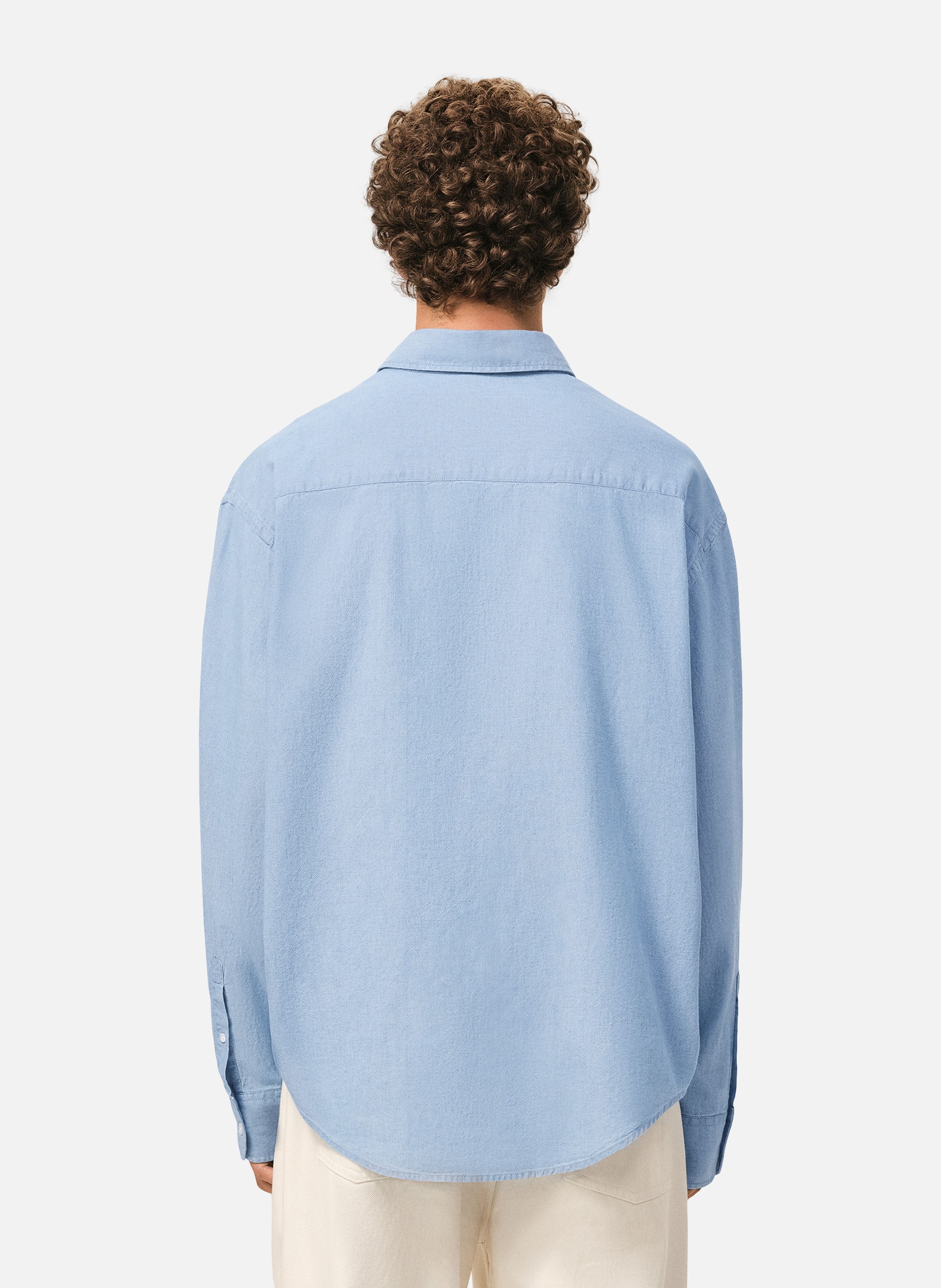 Chemise boxy ami de coeur brodé en coton AMI PARIS Bleu