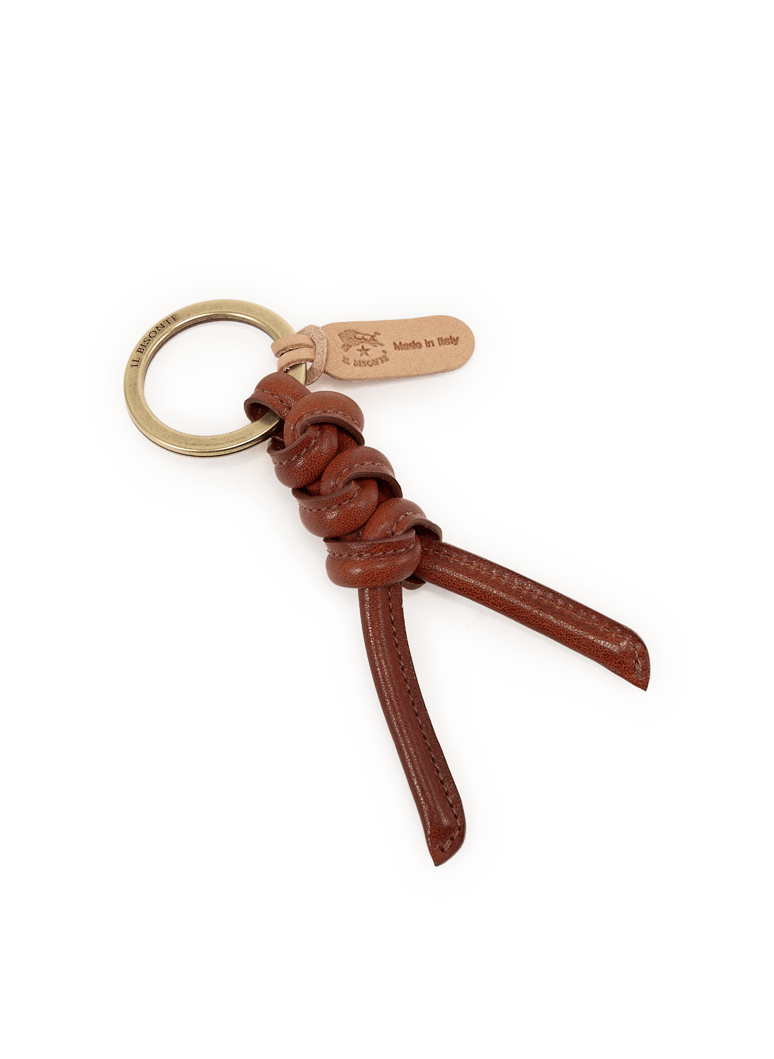 Geflochtener Leder-Schlüsselanhänger IL BISONTE Rot