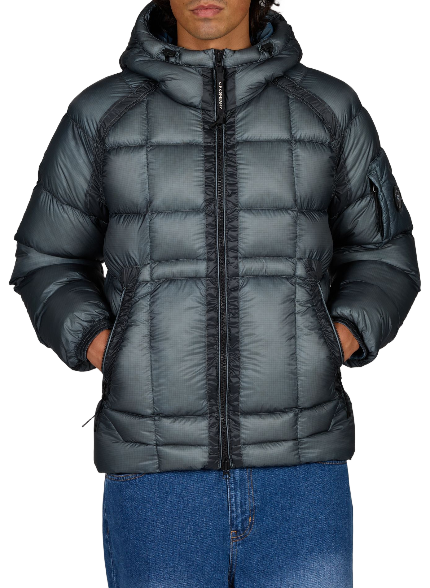 Kurze gesteppte Daunenjacke CP COMPANY Blau