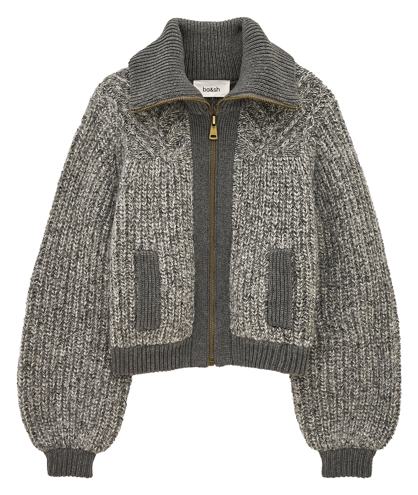 Rabel-vest met ritssluiting van wolmix BA&SH Grijs