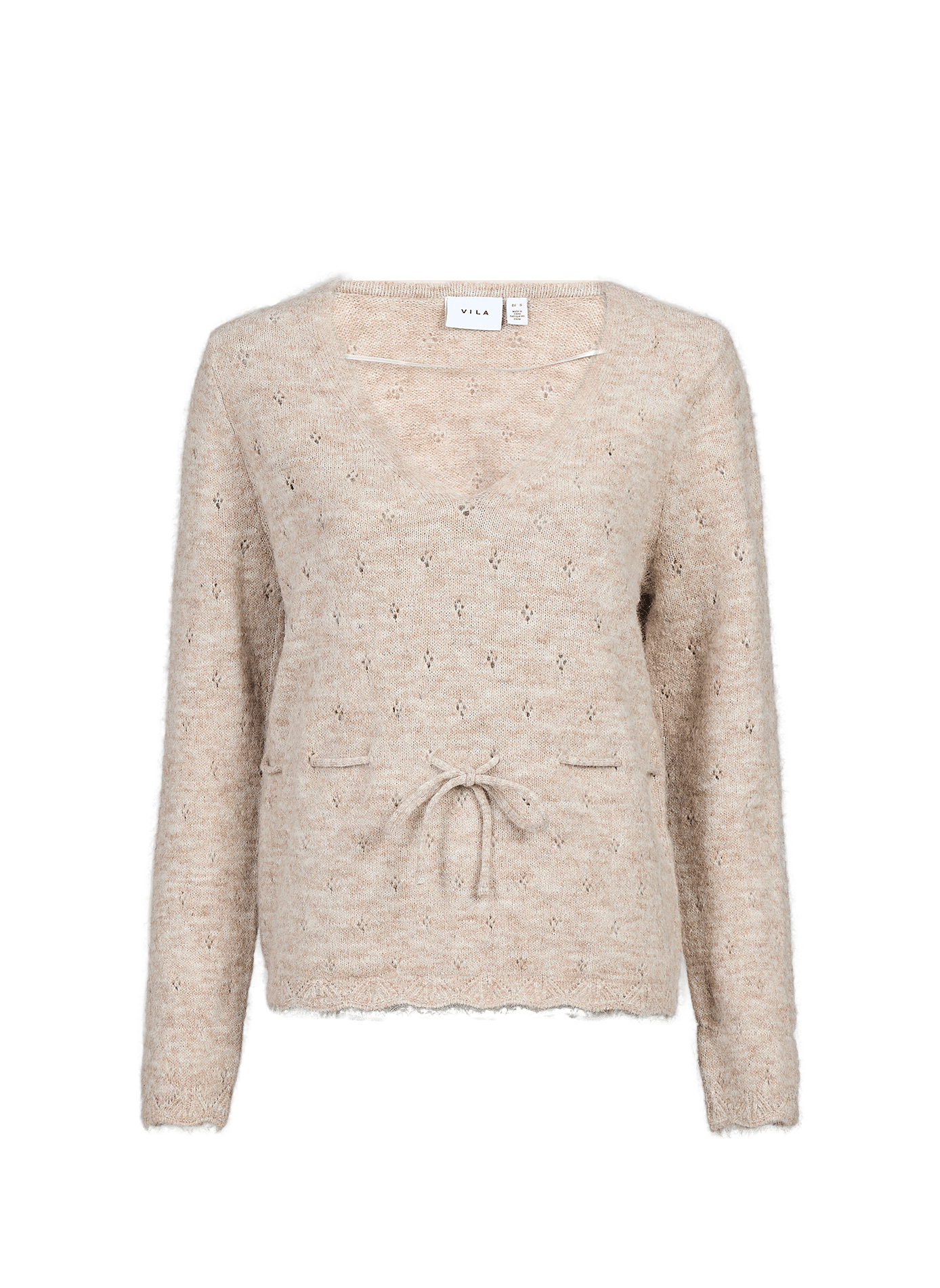 V-neck knit sweater VILA Beige