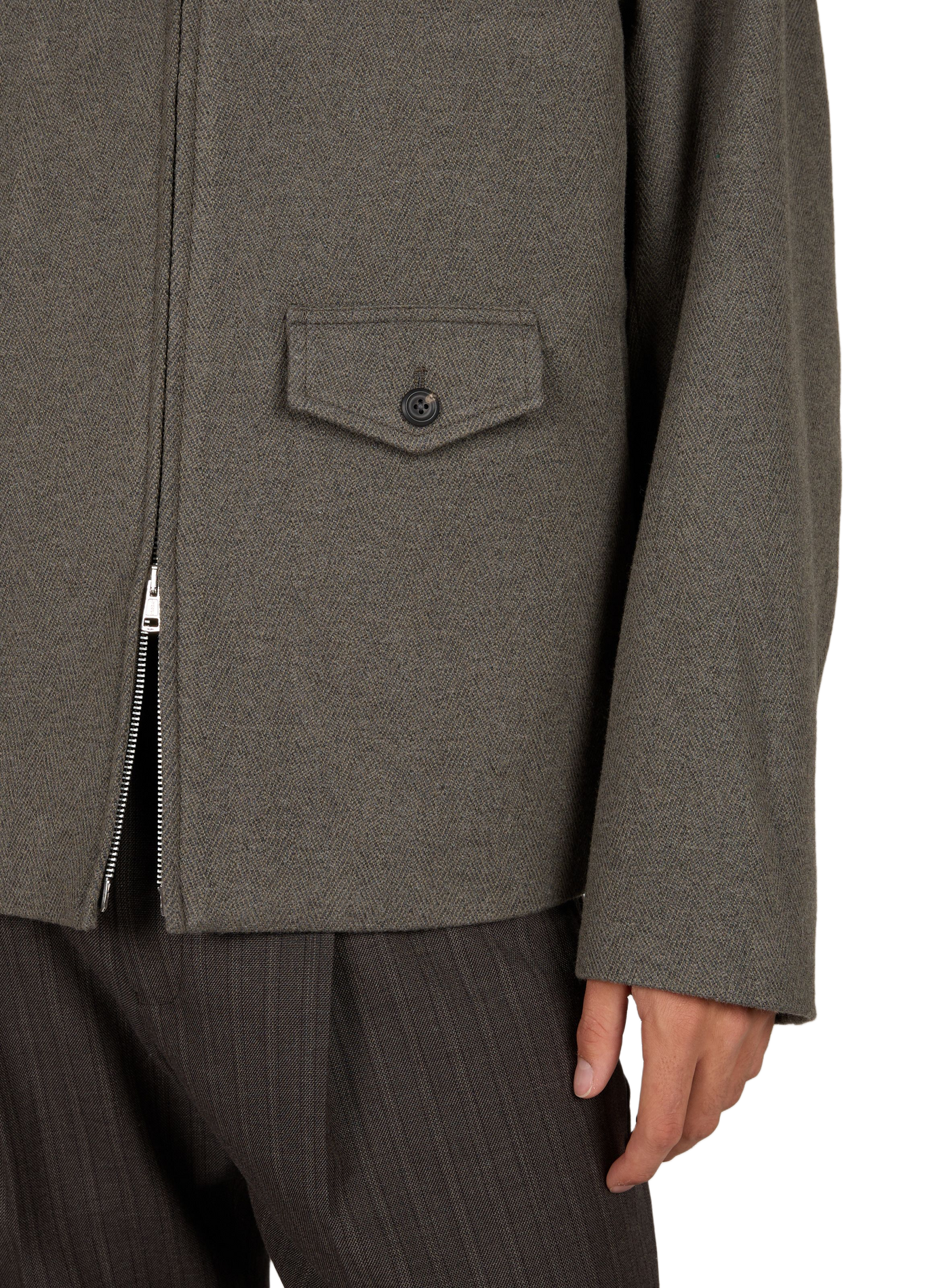 Gerade geschnittene Jacke mit klassischem Kragen aus Wollmischung OUR LEGACY Grun